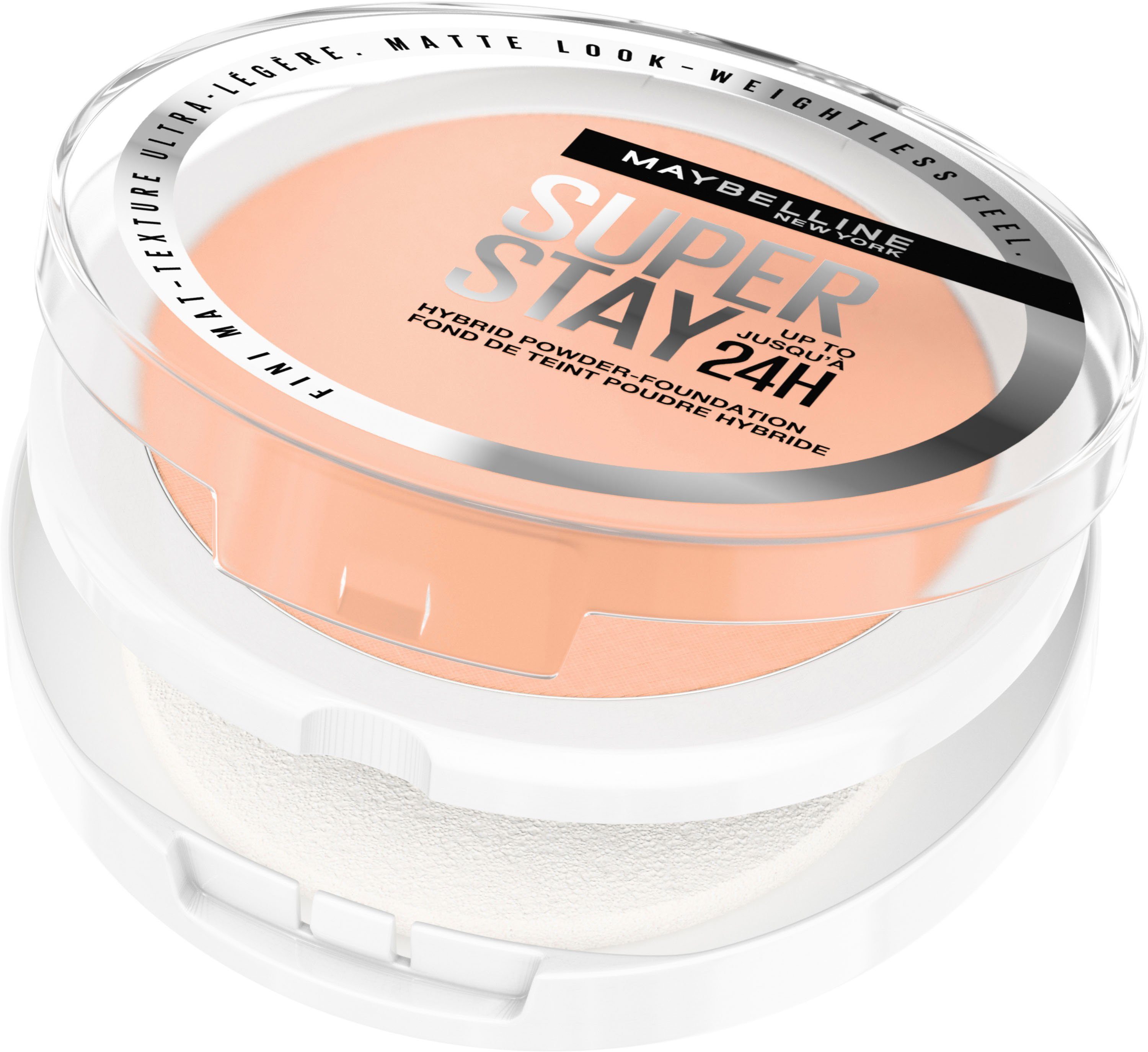 MAYBELLINE NEW YORK Foundation SUPER STAY HYBRID POWDER-FOUNDATION, mattes Finish mit Airbrush Effekt, dank leichter Pigmente