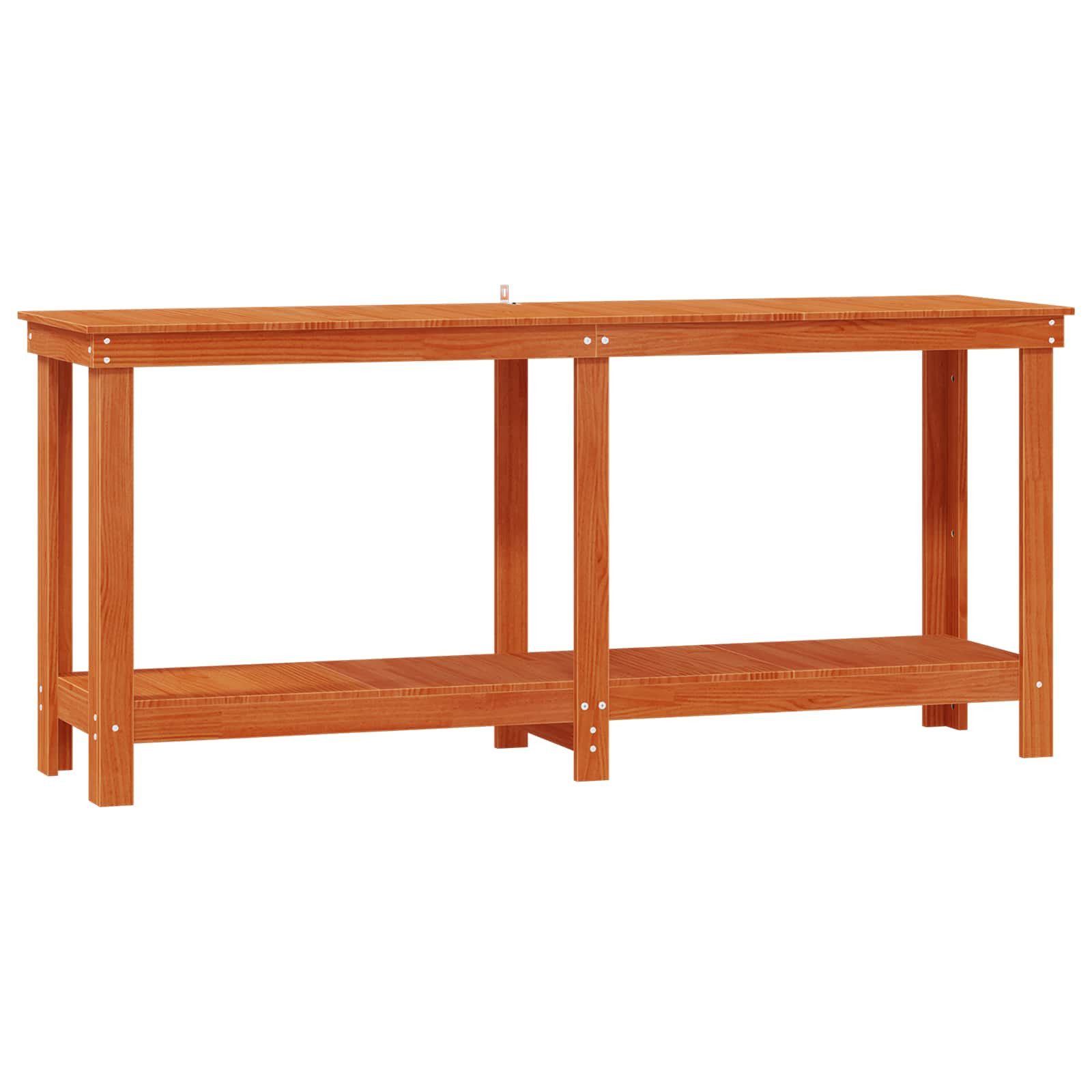 vidaXL Werkbank Werkbank Wachsbraun 180 x 50 x 80 cm Massives Kiefernholz, (1-tlg)
