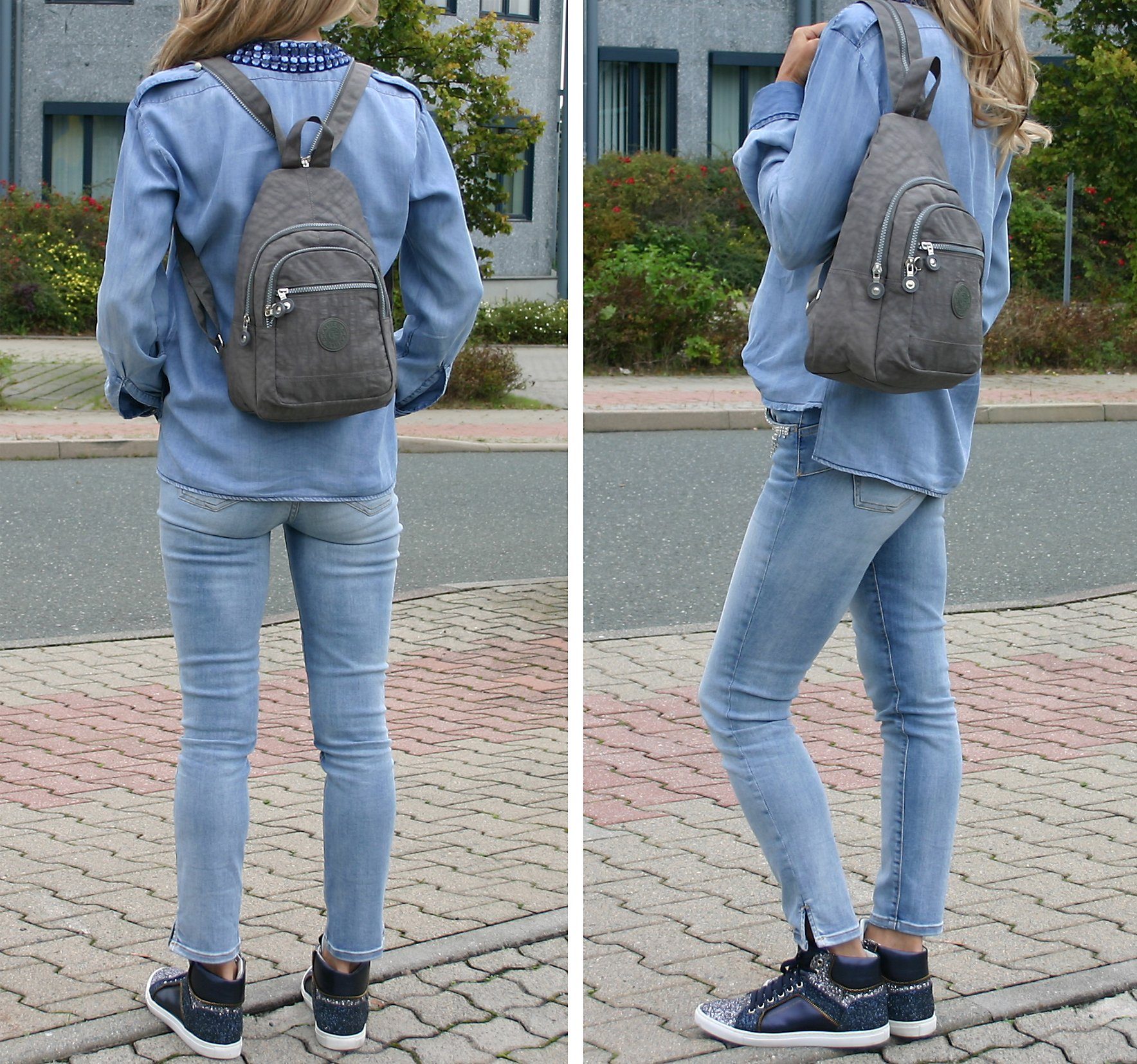 CF CATTERFELD Cityrucksack Sehr leichter Damen Daypack - Freizeit, Fahrrad - Nylon Rucksack