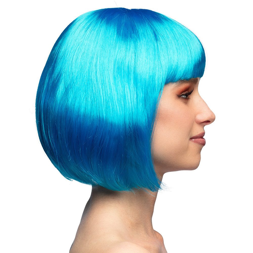 Boland Kostüm-Perücke Perücke Cabaret hellblau – Kurzhaar Bob mit Pony für Damen, Karneval, Kurzhaar Bob mit modernem Pony für Damen