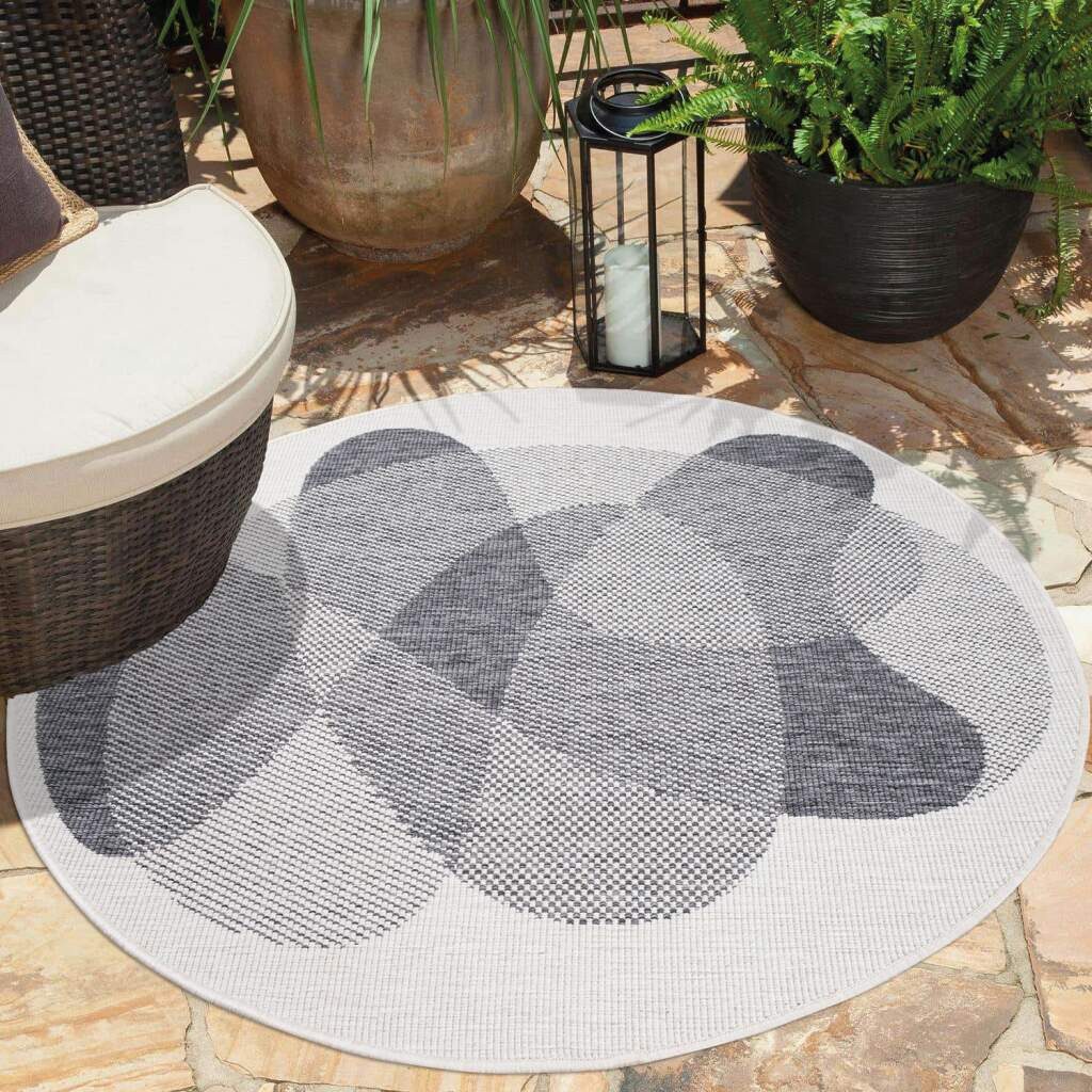 Carpet City Outdoorteppich "DUO RUG 5835" rund 5 mm Höhe Wendeteppich Wette günstig online kaufen