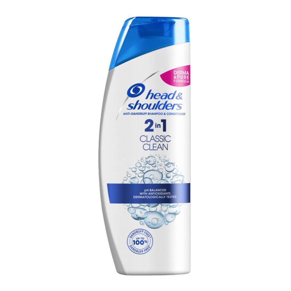 Head and Shoulders Haarshampoo 2in1 Anti Schuppen, 1er 3er 6er - Pack, 360 ml, Citrus, Classic, Menthol, Volume