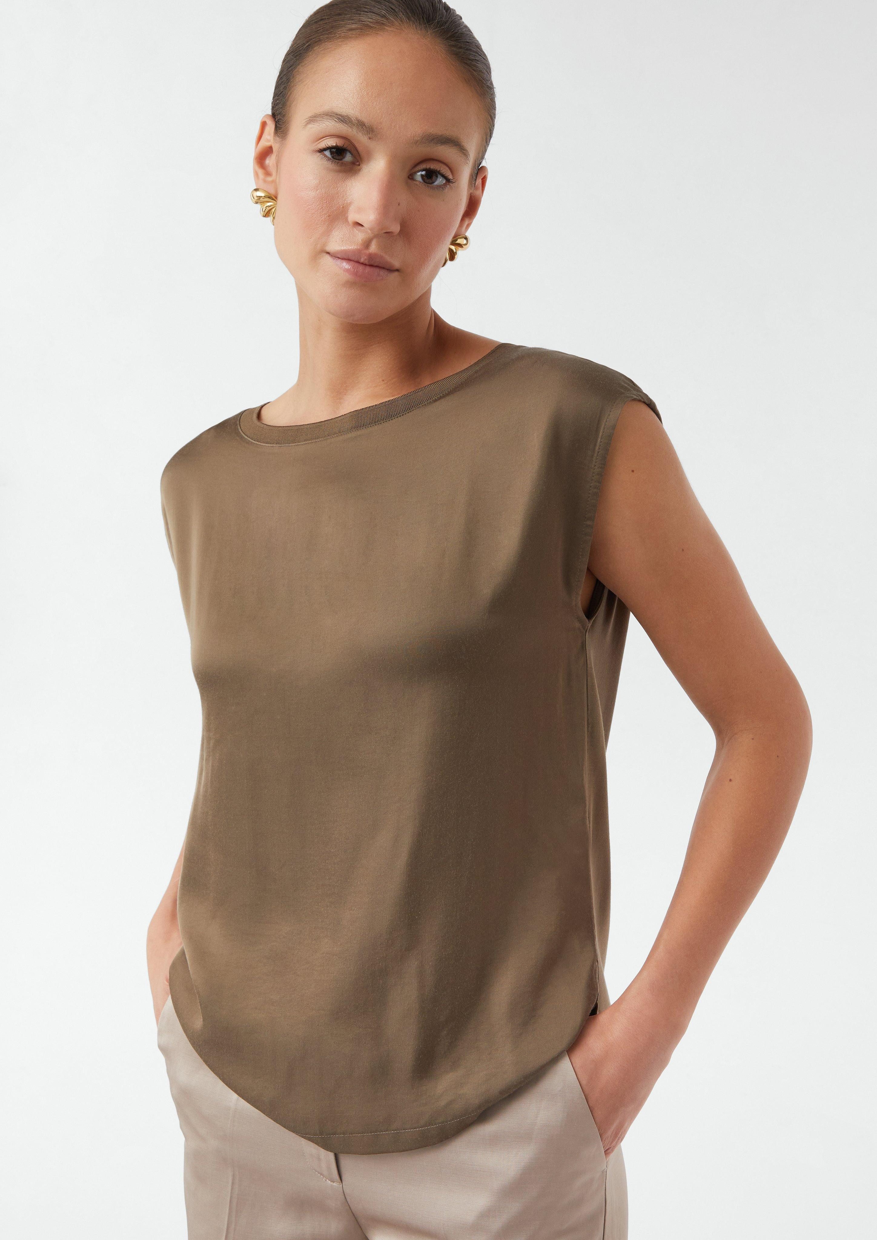 Comma Shirttop Shirt im Fabricmix mit günstig online kaufen