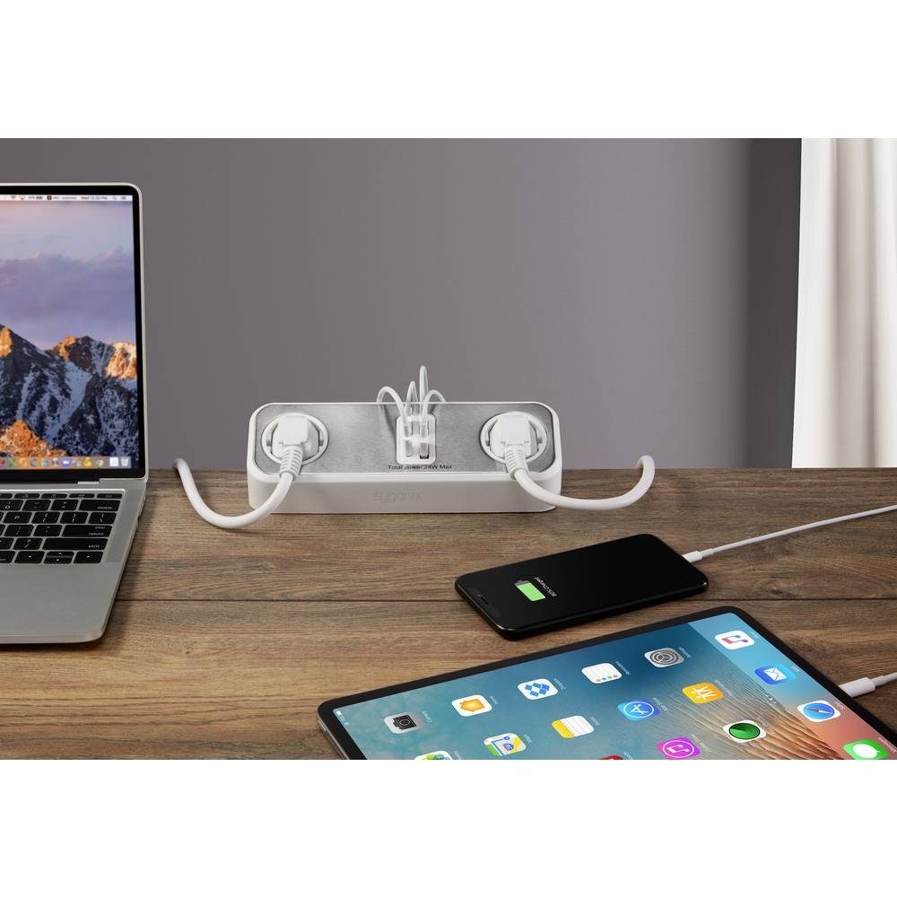 USB-C Steckdosenleiste, mit 1x USB-A 2-fach Ladeanschlüssen mit & 3x Sygonix USB