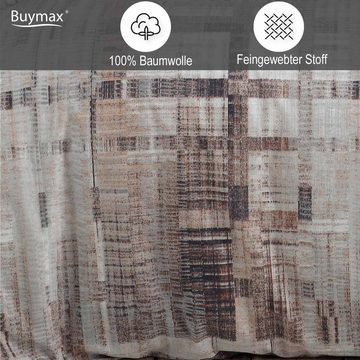 Bettwäsche, Buymax, Renforcé: 100% Baumwolle, 2 teilig, 155x220 cm, Bettbezug-Set mit Reißverschluss Karo Kariert, Braun Beige
