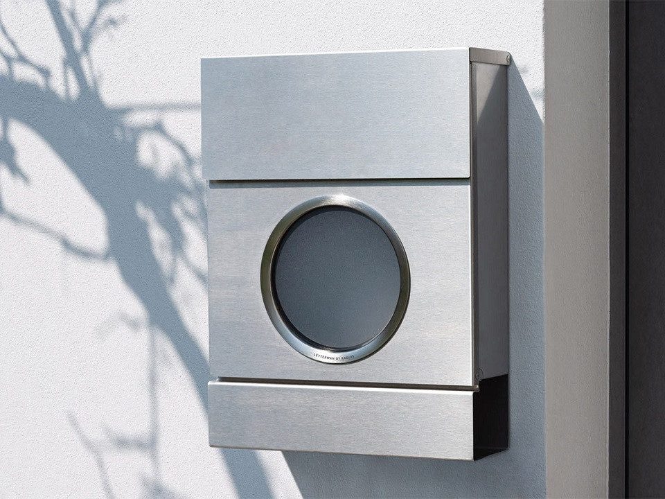 Radius Wandbriefkasten Briefkasten Letterman MB Edelstahl inkl. LED-Licht, inkl. akkubetriebener LED-Innenbeleuchtung