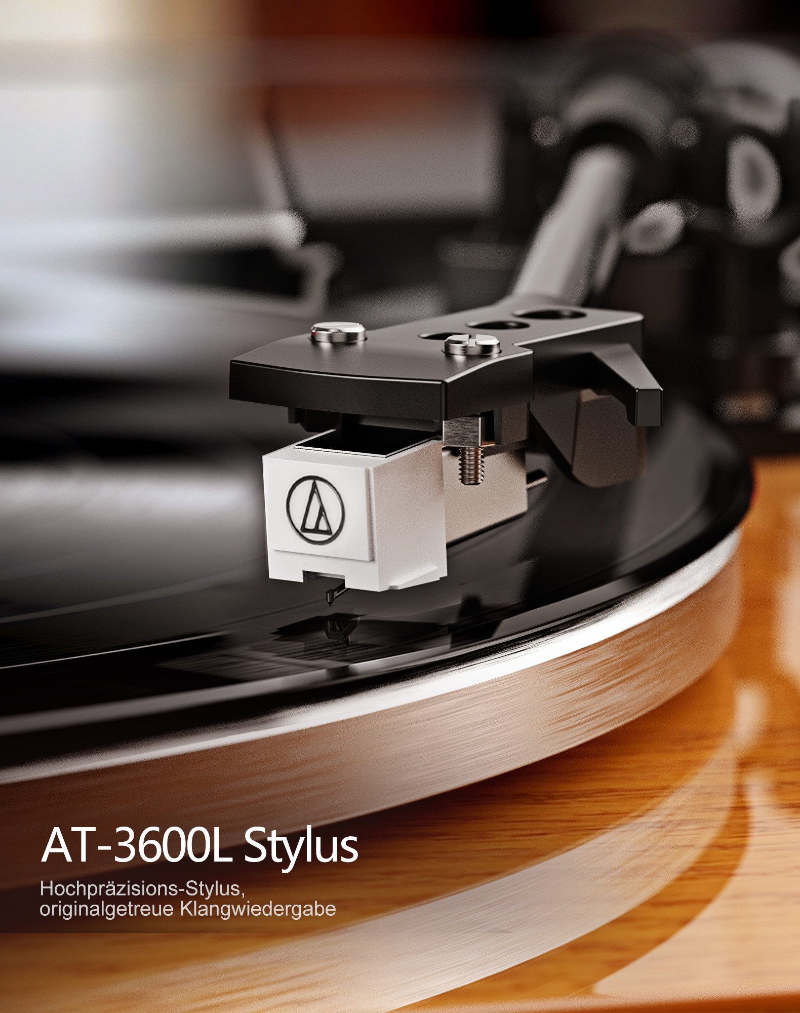 Fofile mit AT-3600L-Stift Bluetooth Plattenspieler Plattenspieler (Einstellbarer Geschwindigkeit (33 und 45 U/min), Anti-Skate-Steuerung)