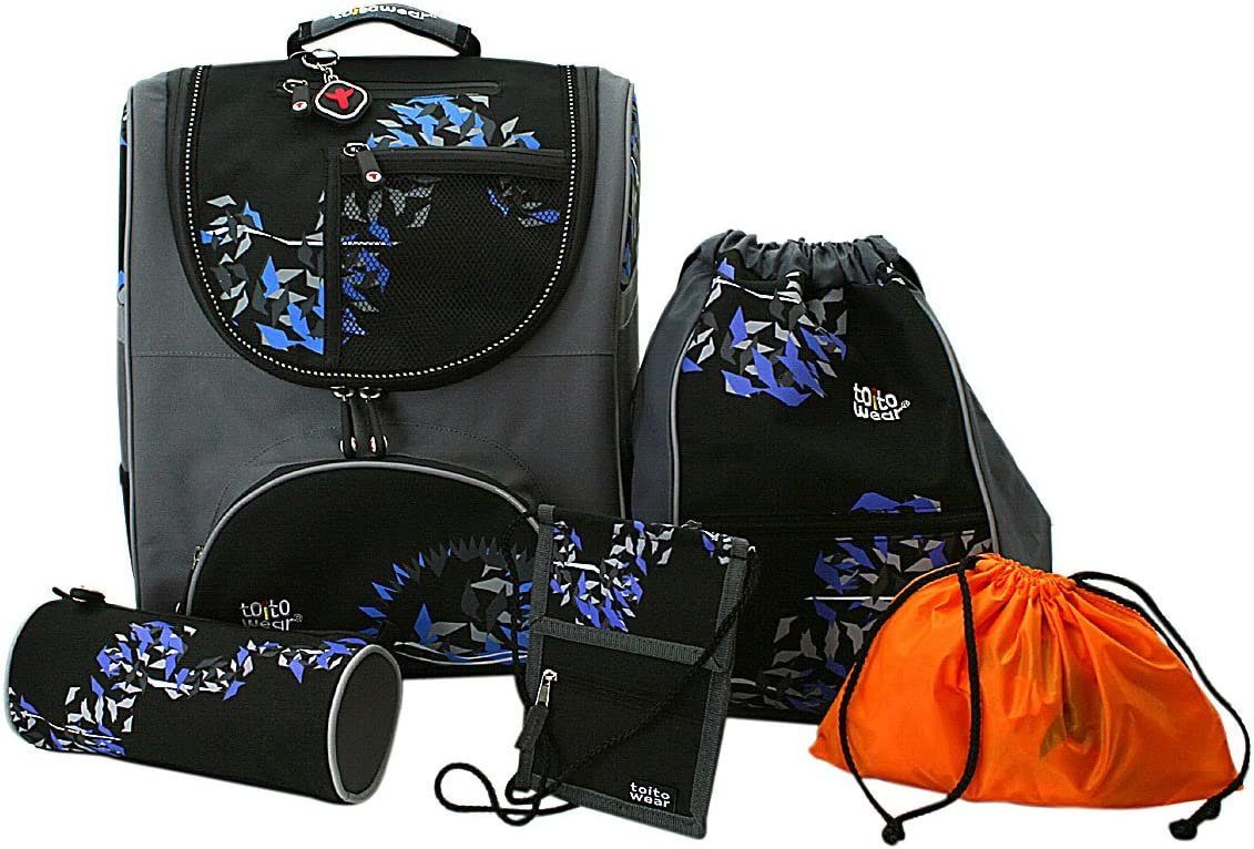 ARTRA Schulranzen Schulranzen Set Alaska Schulrucksack Sportrucksack Rucksack grau (5-tlg)