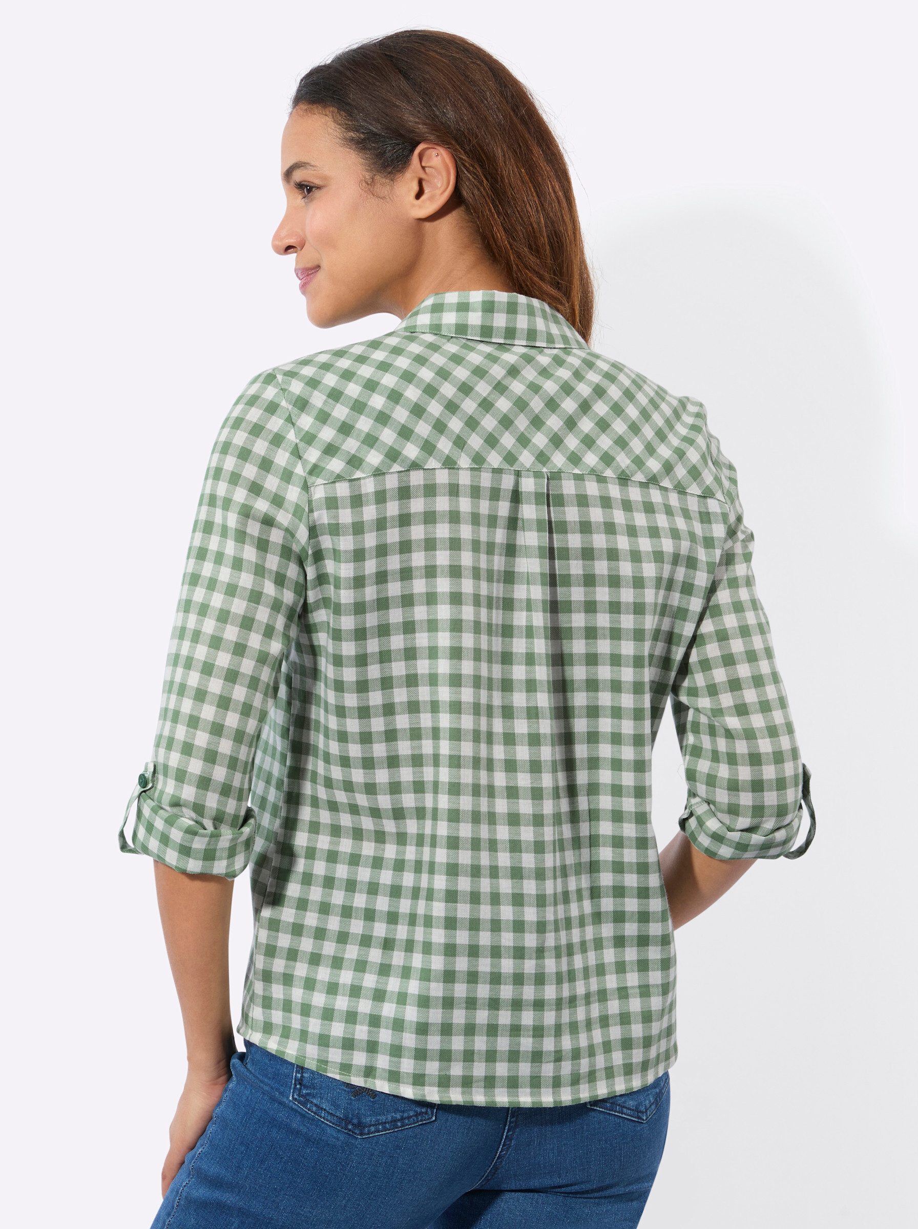 Witt Klassische Bluse Karo-Flanellbluse Langarm – Bild 2 von 5