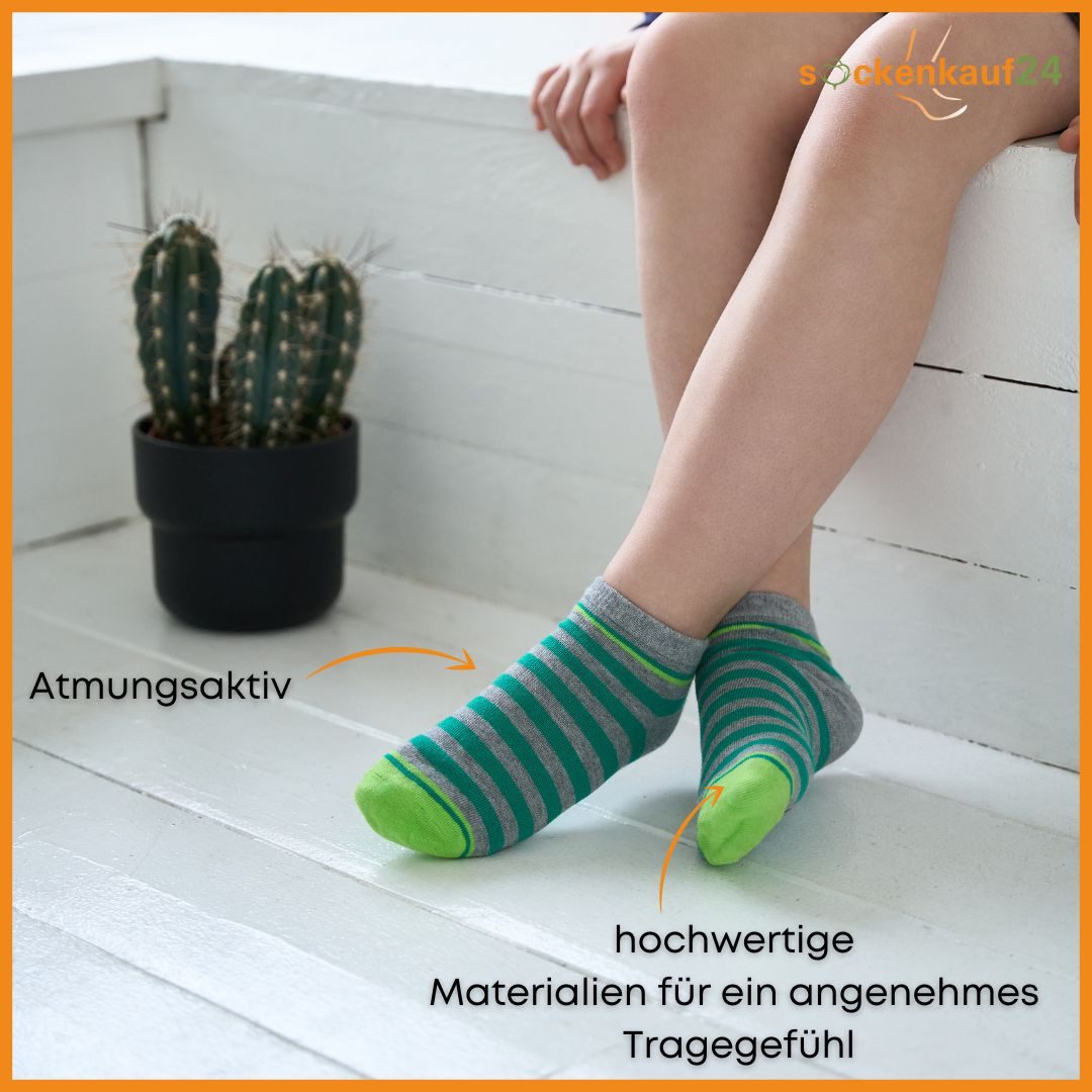 sockenkauf24 Sneakersocken 10 Paar Kinder Sneaker Socken Jungen & Mädchen Baumwolle Kindersocken (56301, 31-34) WP – Bild 3 von 5