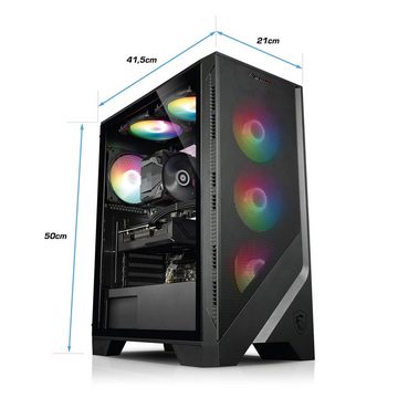 Kiebel Booster V Gaming-PC (AMD Ryzen 5 AMD Ryzen 5 5500, RTX 3050, 16 GB RAM, 500 GB SSD, Luftkühlung, RGB-Beleuchtung)