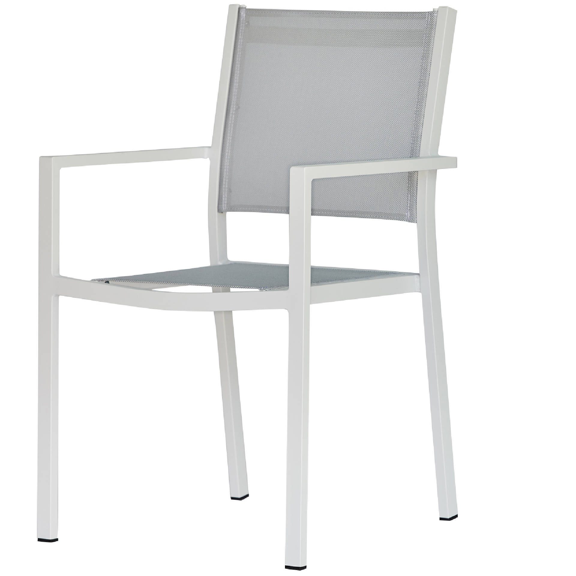 Fiam Stuhl Aria Aluminium und Textilene, Weiß / Grau