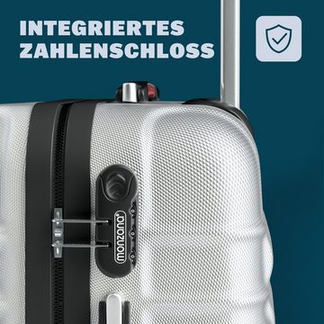 monzana Hartschalen-Trolley, 4 Rollen, Baseline Handgepäck ABS Hard Case Gehäuse gummierte Rollen