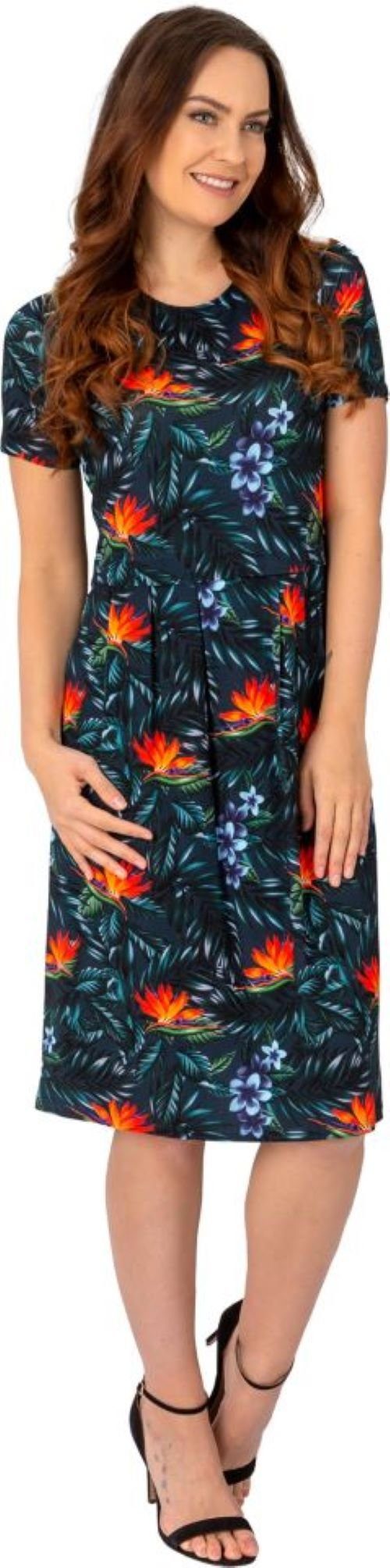 Estefania for woman Sommerkleid 185-5209, Sommerkleid mit Blütendruck in sommerlichen Blumen-Print