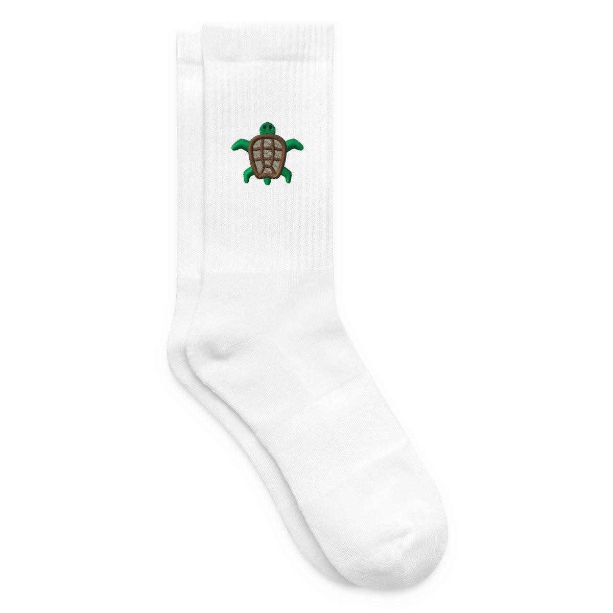 Spreadshirt Socken Bestickte Schildkröte Stick Tennissocken (1-Paar)