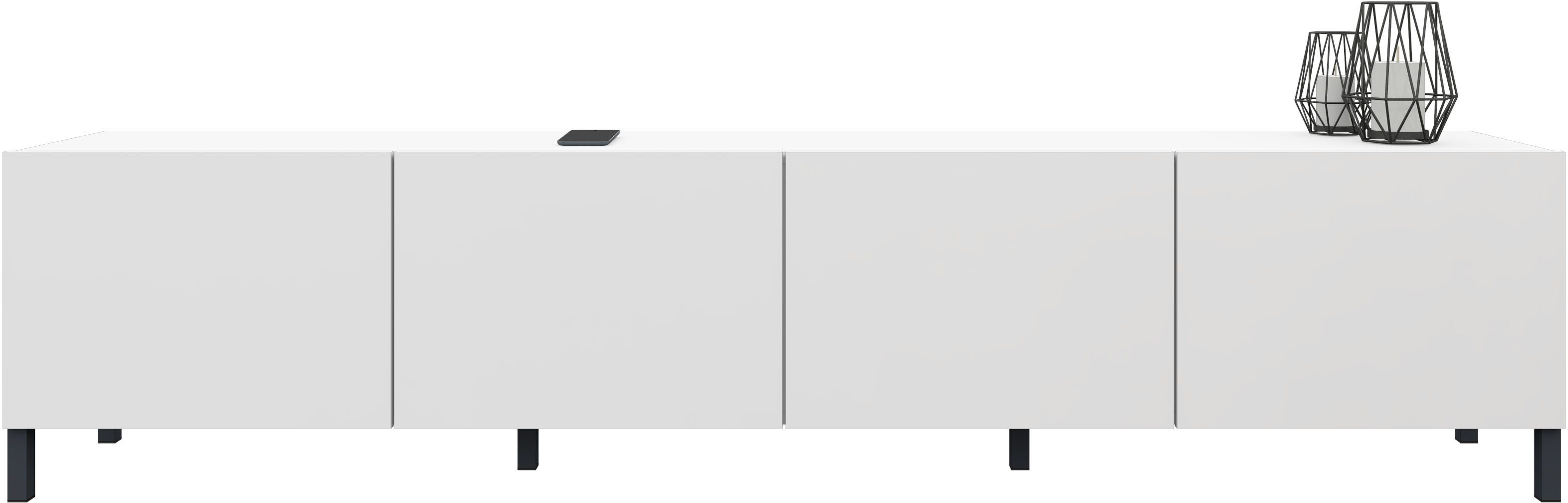 borchardt Möbel Lowboard Sophia, TV-Schrank mit Metallfüßen, Breite 200 cm, 4-türig, Design Made in Germany