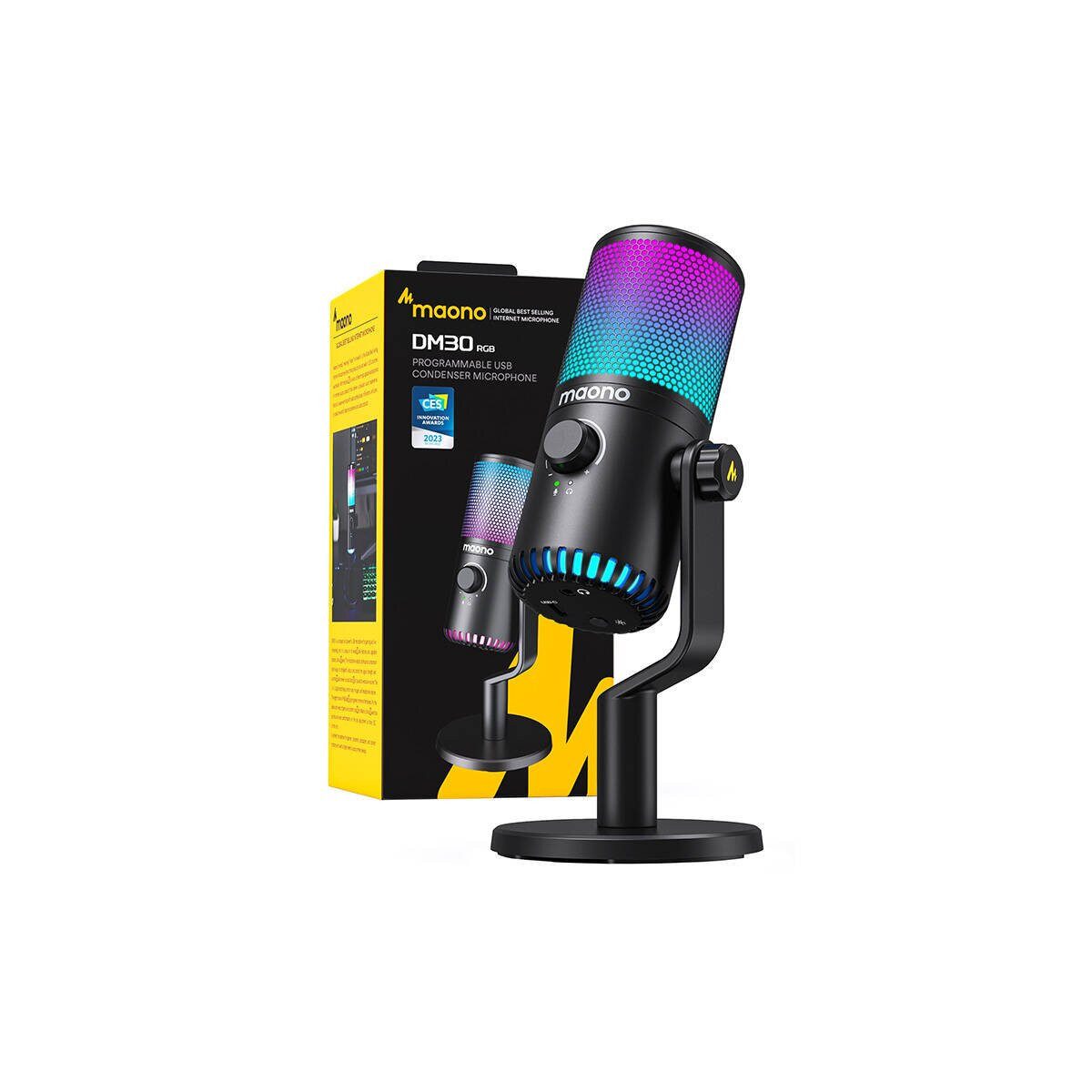 Maono Streaming-Mikrofon Maono DM30RGB USB Gaming Mikrofon
