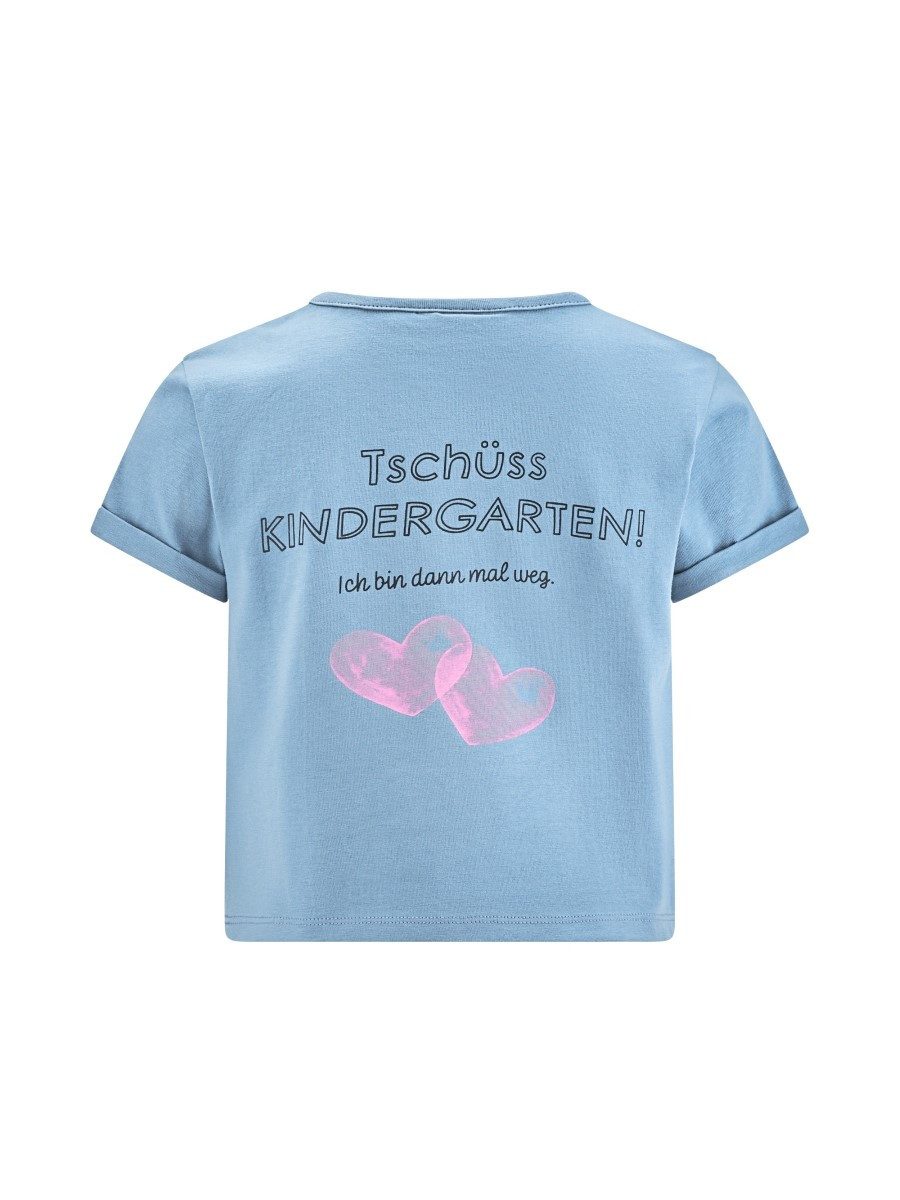 happy girls T-Shirt Jerseyshirt Endlich Schulkind (1-tlg) Rückendruck Tschüss Kindergarten