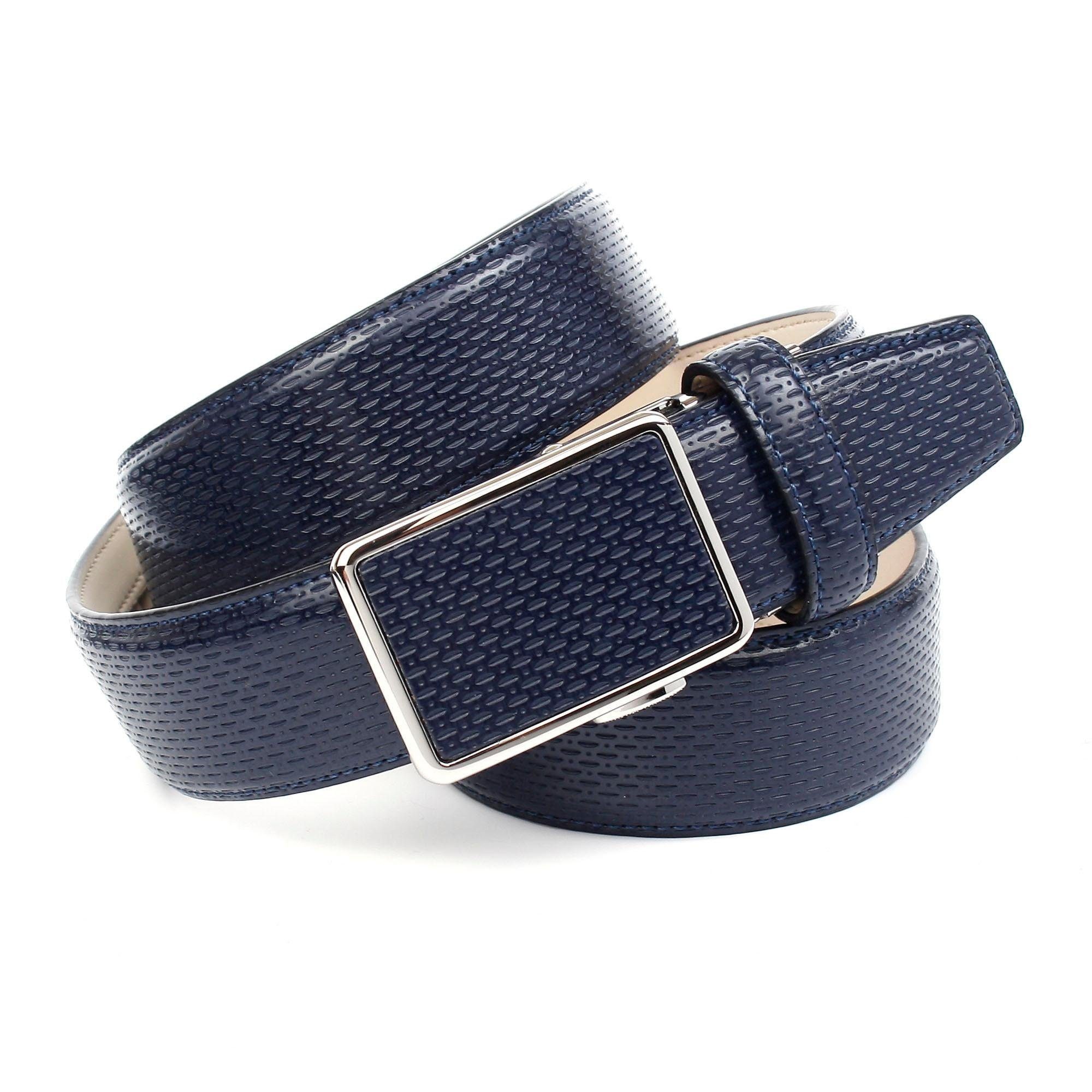 Anthoni Crown Ledergürtel für blaue Schuhe mit perforiertem Leder