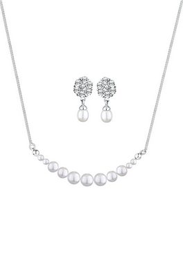 Elli Premium Schmuckset Perle Kristalle 925 Silber