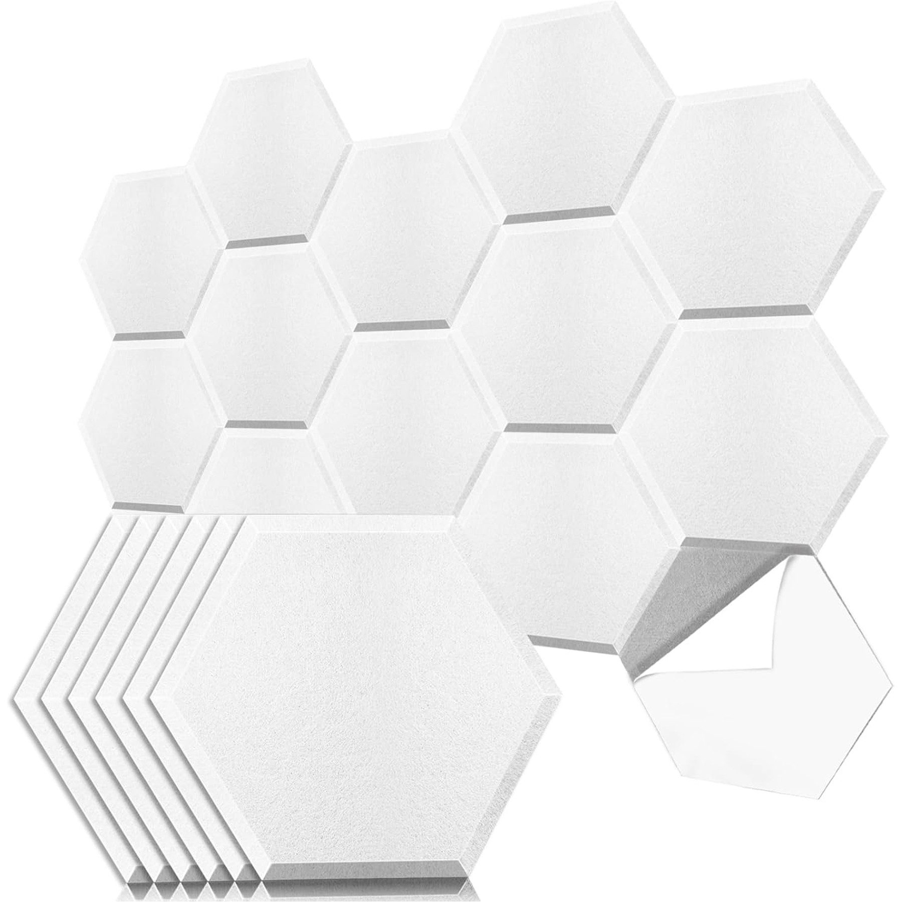 Mutig Akustikplatte Akustikplatte Hexagon Akustikplatten Selbstklebend 12 Stück, (30×26×0.9cm, Schallabsorber Schallschutz), Hohe Dichte Schallschutz Wand für die Wand Decke Tür vom Studio Büro
