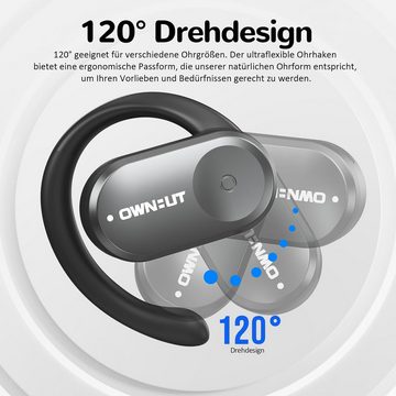 Ownhut Bluetooth 5.3, Touch-Steuerung Kabellose Sport Open-Ear-Kopfhörer (DSP-Bassverbesserung und 16,2-mm-Lautsprecher für kräftigen, klaren Sound., mit Open Bass, 50 Stunden Laufzeit, Begleiter im Büro Freizeit & Sport)