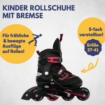 Best Sporting Inlineskates Inliner Rollerskates Schuhe Kinder I Inliner mit 4 Rollen, Inline Skates Kinder I Rollschuhe größenverstellbar