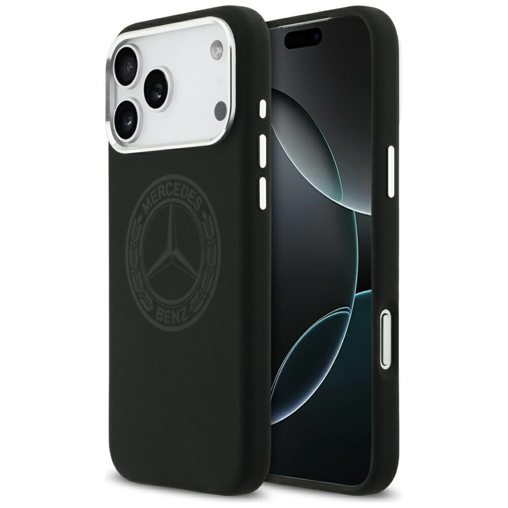 Mercedes Benz Handyhülle iPhone 17 Pro Max Silikon schwarz Vintage Logo MagSafe 6,9 Zoll, Kantenschutz