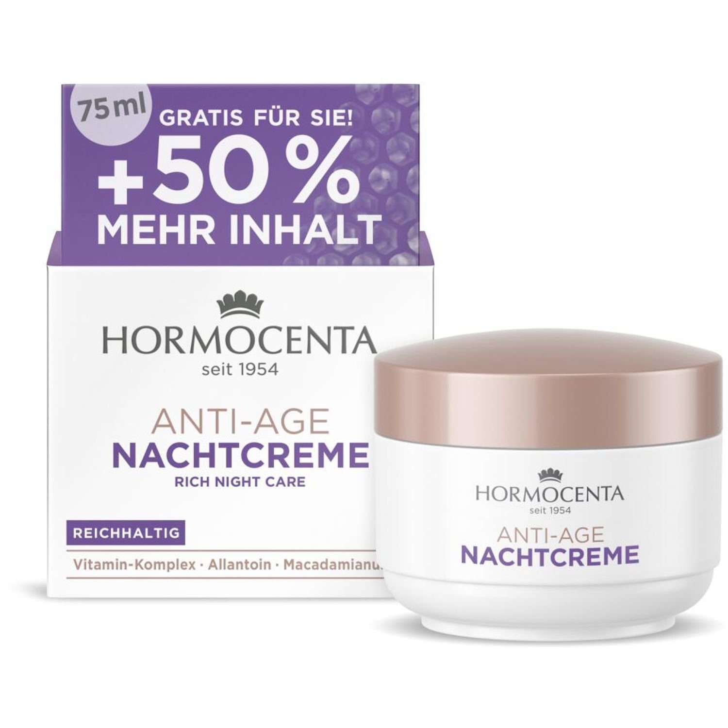 Hormocenta Kosmetik GmbH Anti-Aging-Creme 6x Hormocenta 75ml Anti Age Nachtcreme Pflege Lotion Gesicht Haut, 6-tlg.