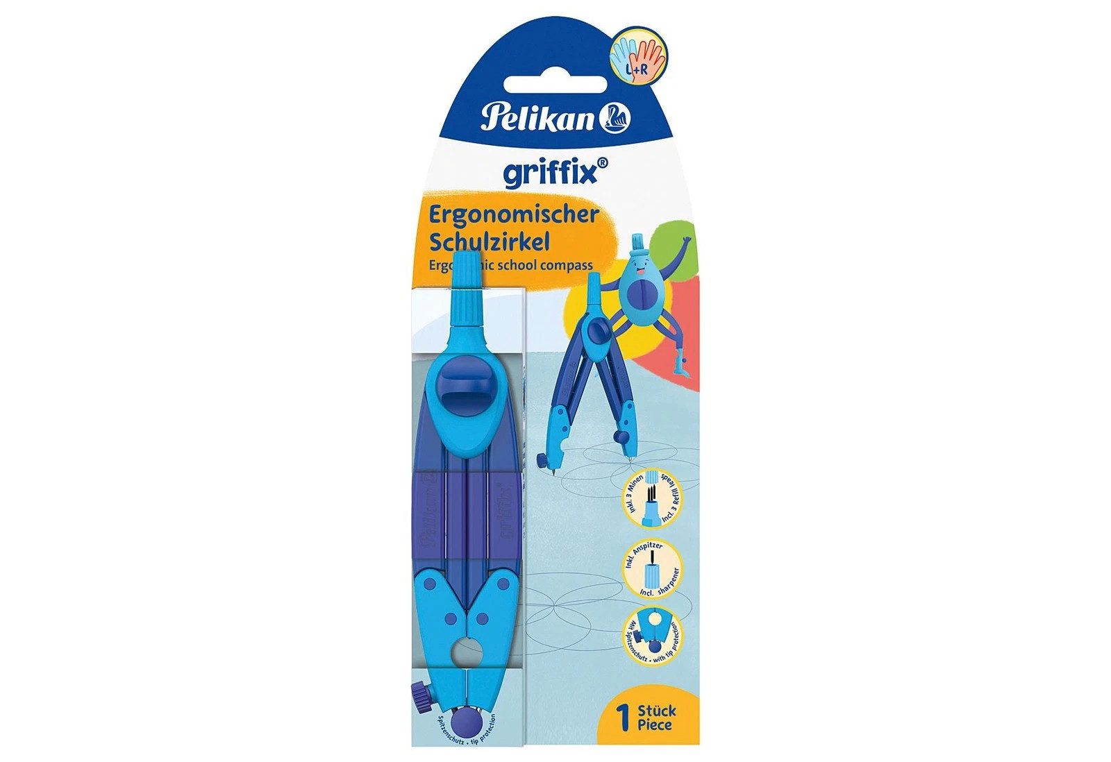 Pelikan Zeichenkasten Pelikan griffix Schulzirkel blau - Der perfekte Begleiter für präzises