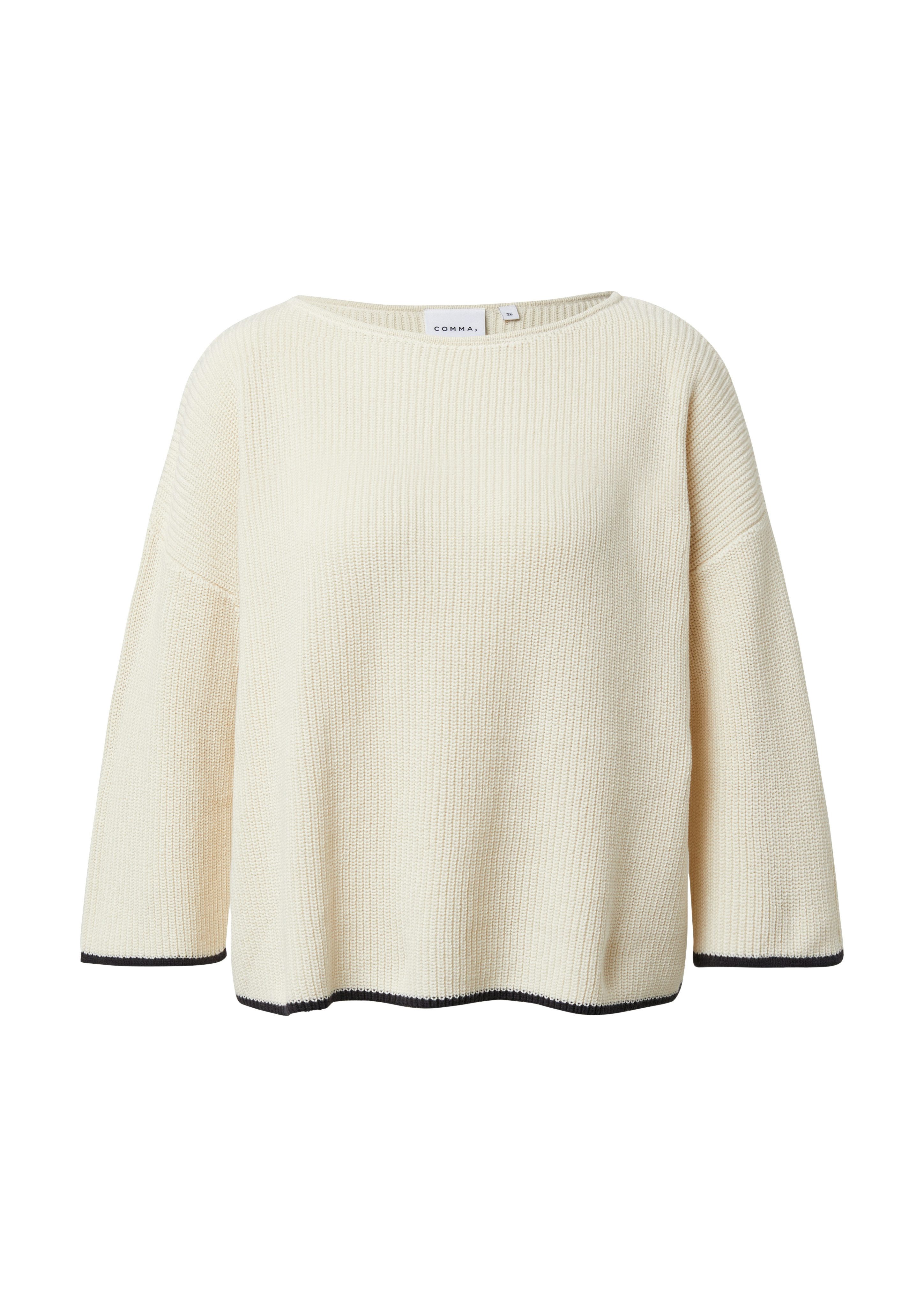 comma Strickpullover mit Kontrast-Details