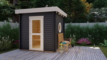 Finn Art Blockhaus Saunahaus Trontheim 2, BxTxH: 240 x 240 x 240 cm, 45 mm, Outdoor Gartensauna, ohne Ofen