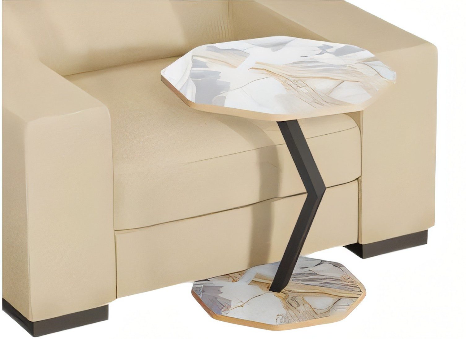 Xlmoebel Beistelltisch XLMOEBEL mehrfarbiger Holz-Tisch im modernen achteckigen Design, Made in Europa