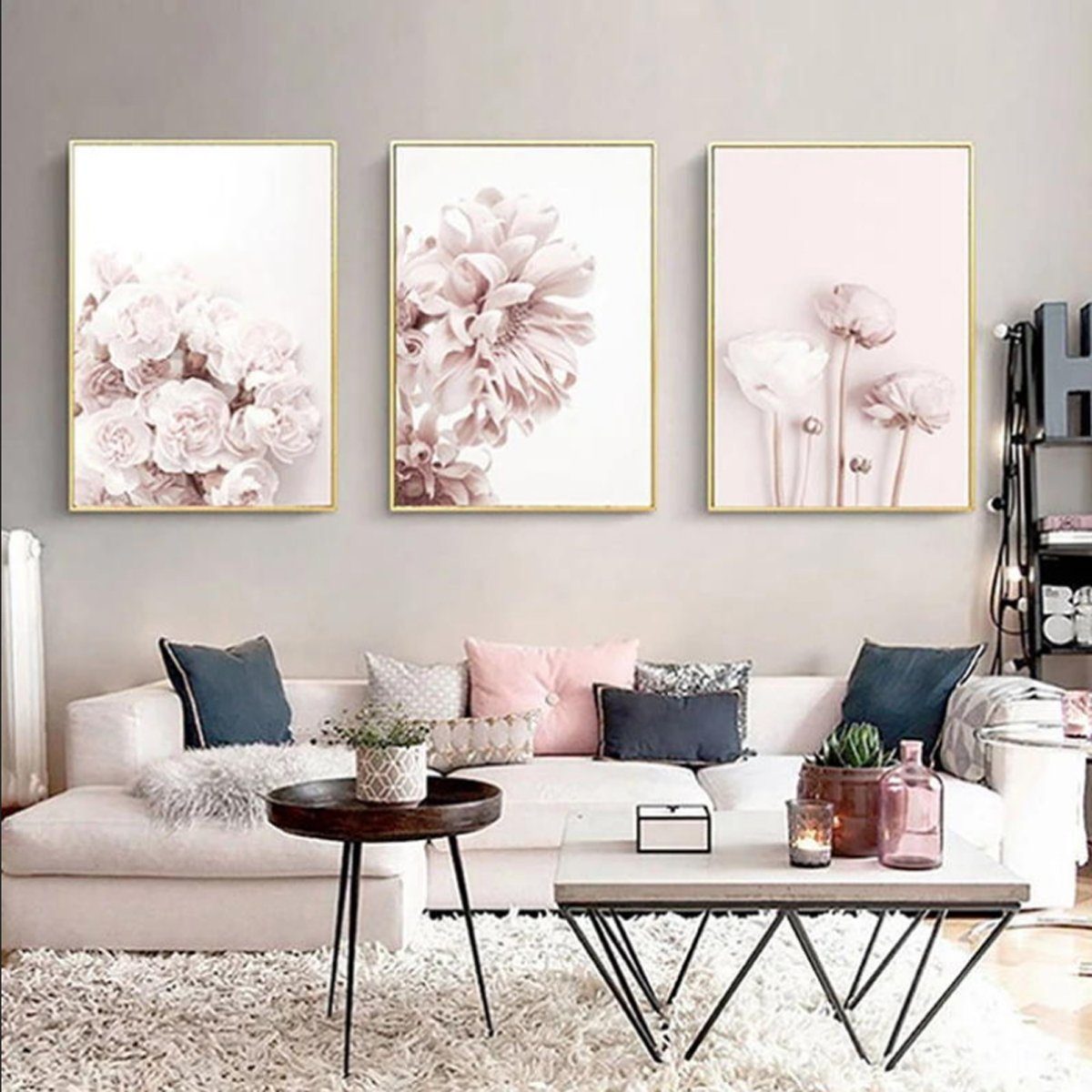 TPFLiving Kunstdruck (OHNE RAHMEN) Poster - Leinwand - Wandbild, Rosa Blumen und Blüten - Wanddeko Wohnzimmer - (13 verschiedene Größen zur Auswahl - Auch im günstigen 3-er Set), Farben: Pink und Weiß - Größe: 15x20cm