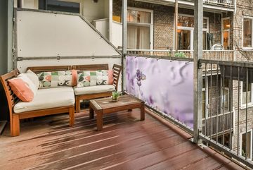 MuchoWow Balkonsichtschutz Lavendel - Schmetterling - Nahaufnahme - Lila (1-St) Balkonbanner, Sichtschutz für den Balkon, Robustes und wetterfest
