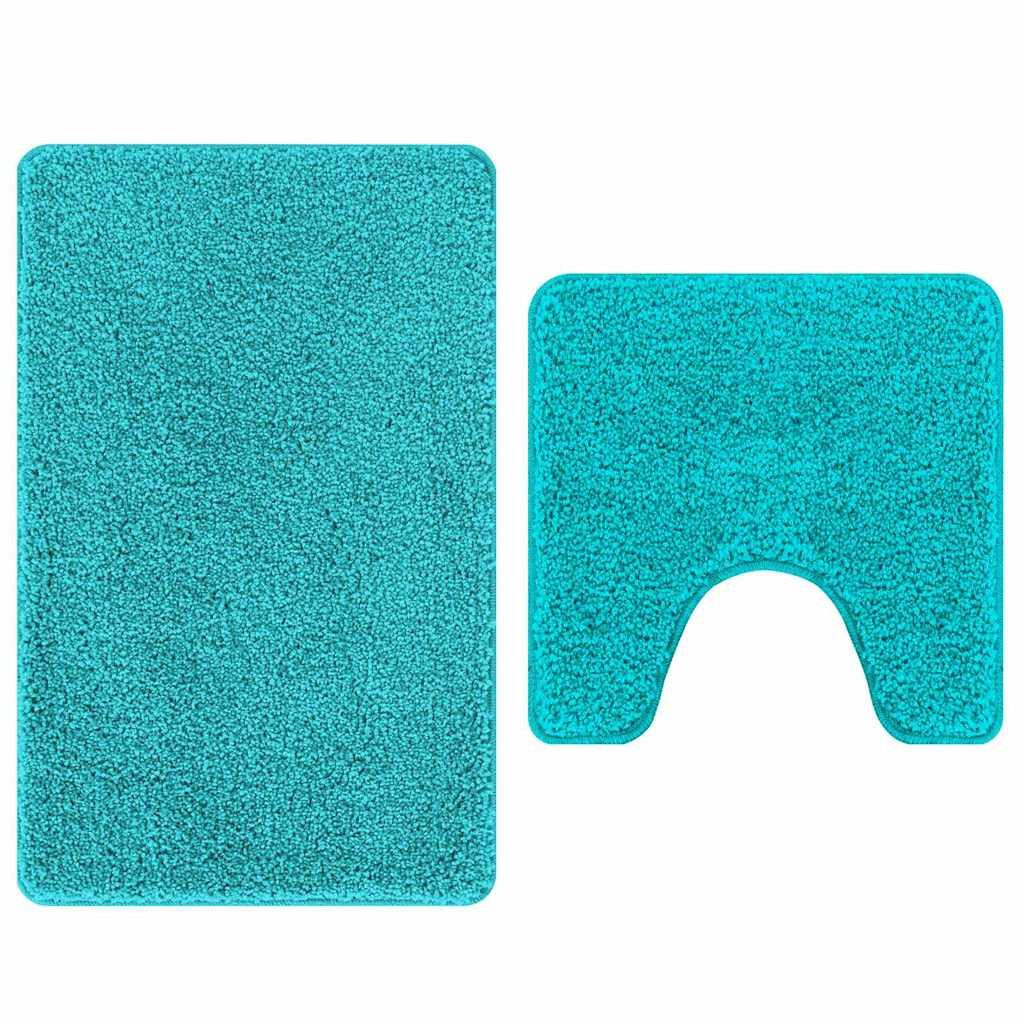 vidaXL Badematte Anti-Rutsch Badematten-Set 2 stk. Türkis 50 x 50 cm PP, Höhe 0.2 mm, Polypropylen