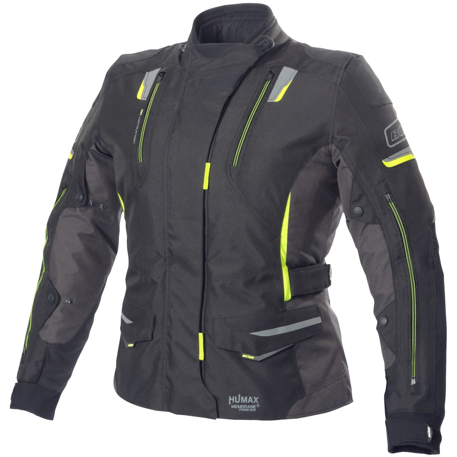 Büse Motorradjacke Büse Jana Textiljacke schwarz / gelb Damen atmungsaktiv