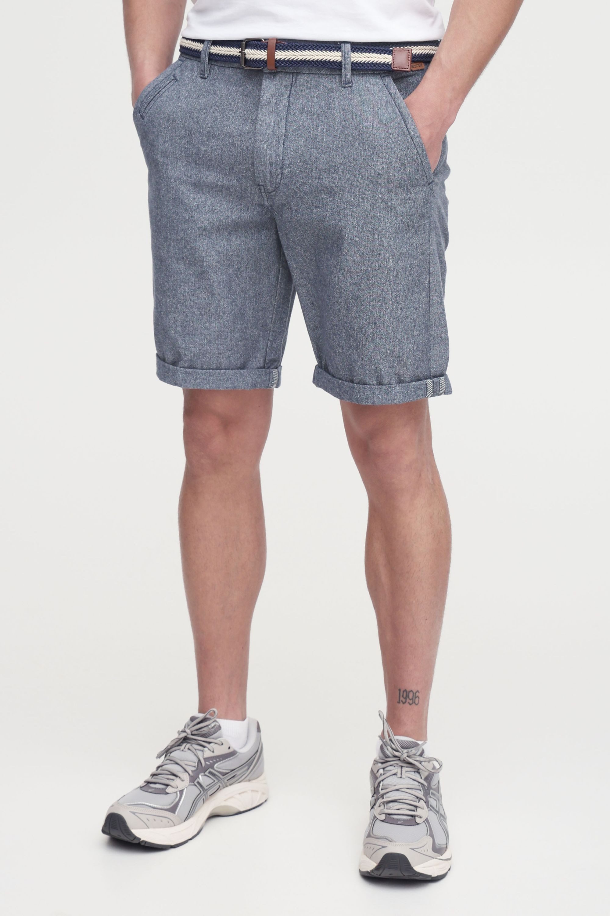 INDICODE Chinoshorts IDMews Kurze Hose mit Gürtel
