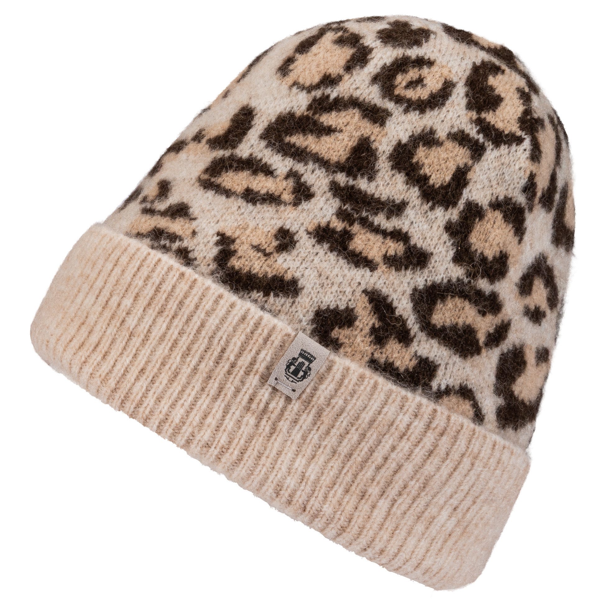 Roeckl Strickmütze COZY WILD MÜTZE Strickmütze mit Leoprint
