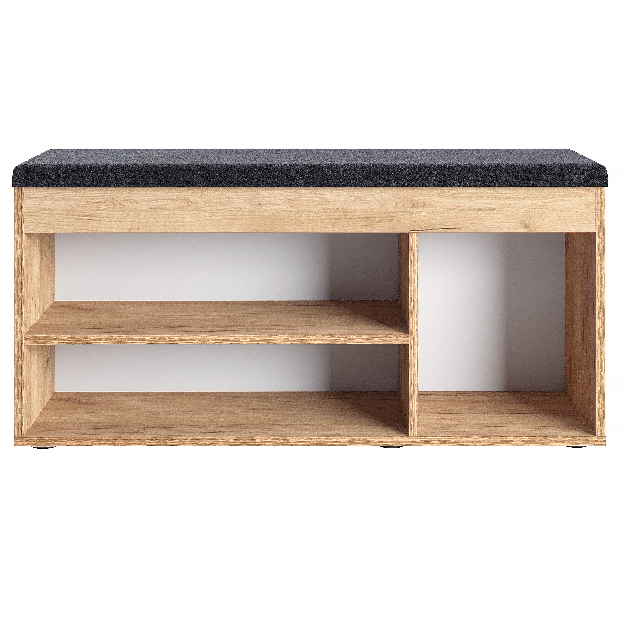 KOMTO Schuhbank Mit Sitzfläche Schuhregal Bank mit Stauraum Schuhschrank mit Sitzbank, für 6 bis 8 Paar, Spanplatte, Sofia 100 x 48 x 32 cm – Bild 4 von 5
