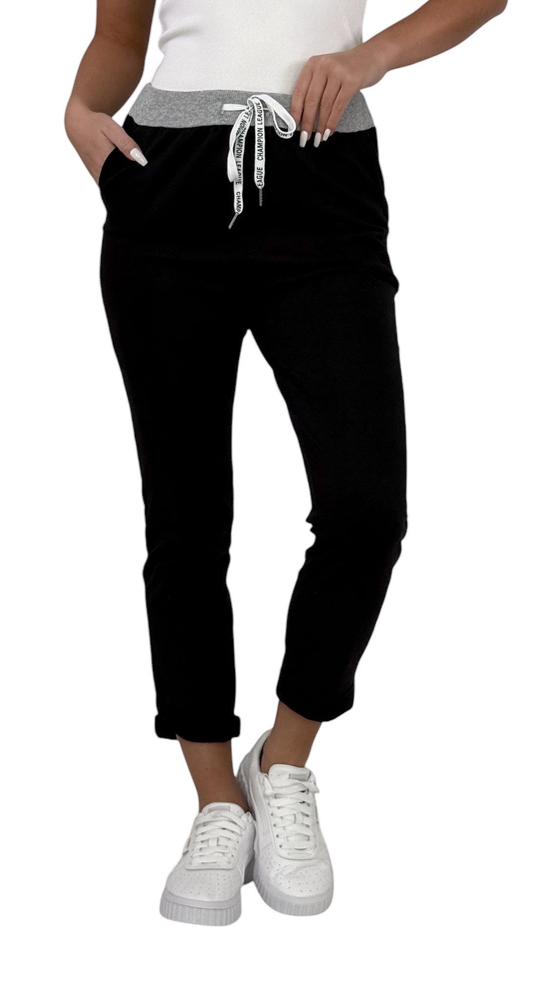 Mississhop Chinohose Damen Hose Blumen Jogginghose günstig online kaufen