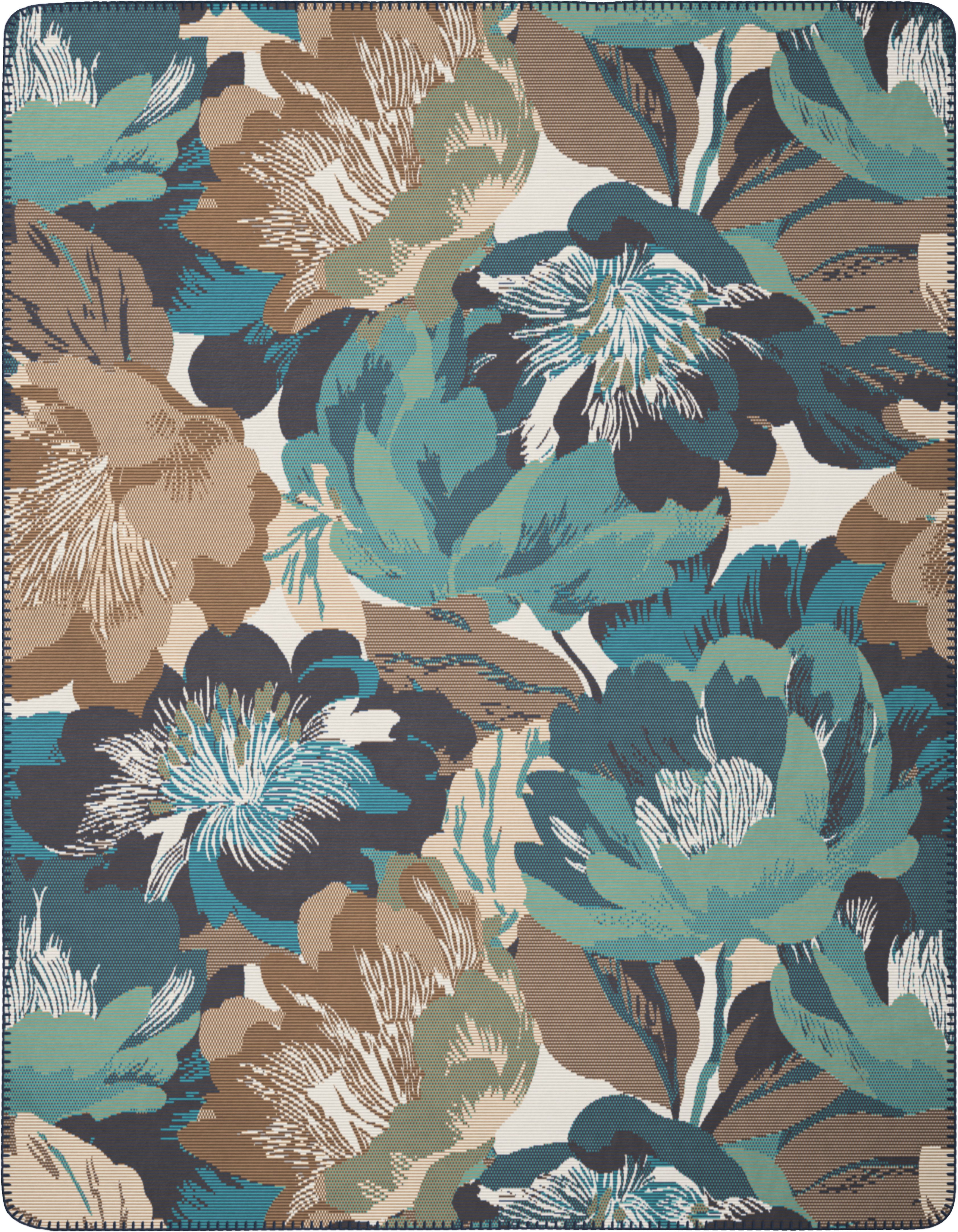 Wohndecke Winter Flora, Biederlack, 150 x 200, mit Zierstich