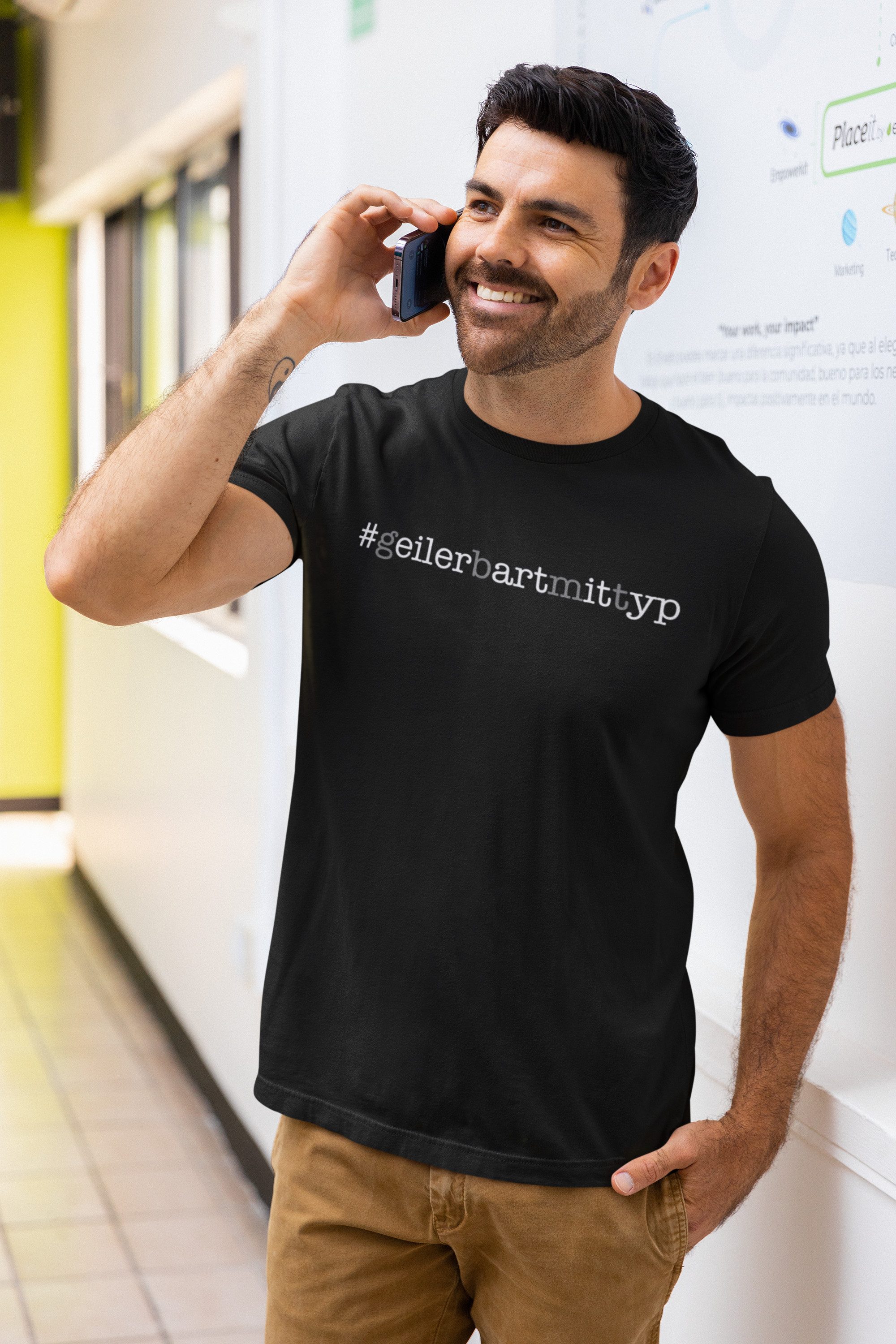 Baddery Print-Shirt Fun T-Shirt: "Geiler Bart günstig online kaufen