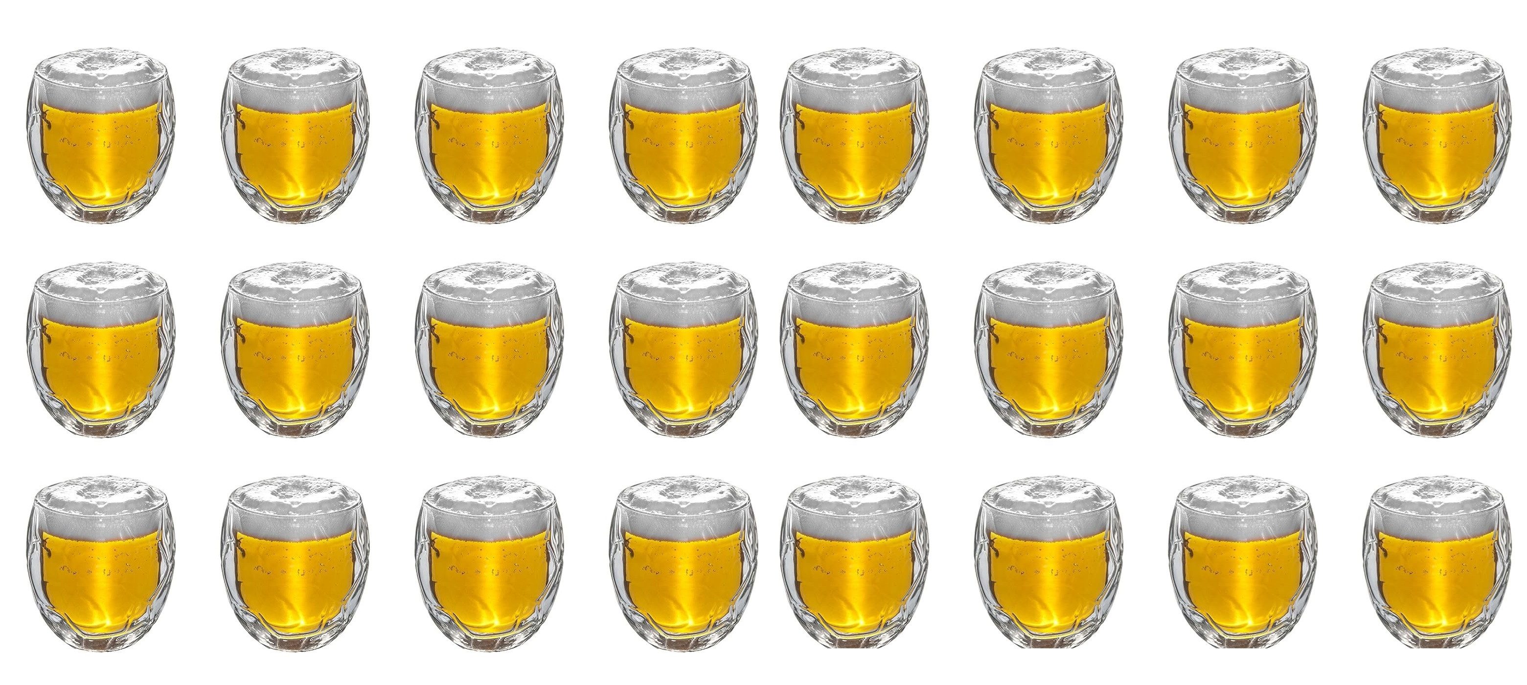 Markenwarenshop-Style Gläser-Set WM 24x Bierglas Trinkglas Fußball 350ml Thermoglas Doppelwandig, Glas