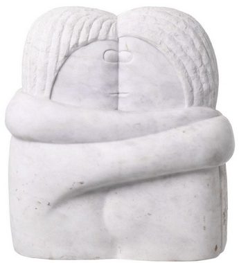 Casa Padrino Dekofigur Casa Padrino Designer Marmor Skulptur Weiß 37 x 25 x H. 40 cm - Edle Dekofigur - Marmorfigur - Wohnzimmer Deko Accessoires