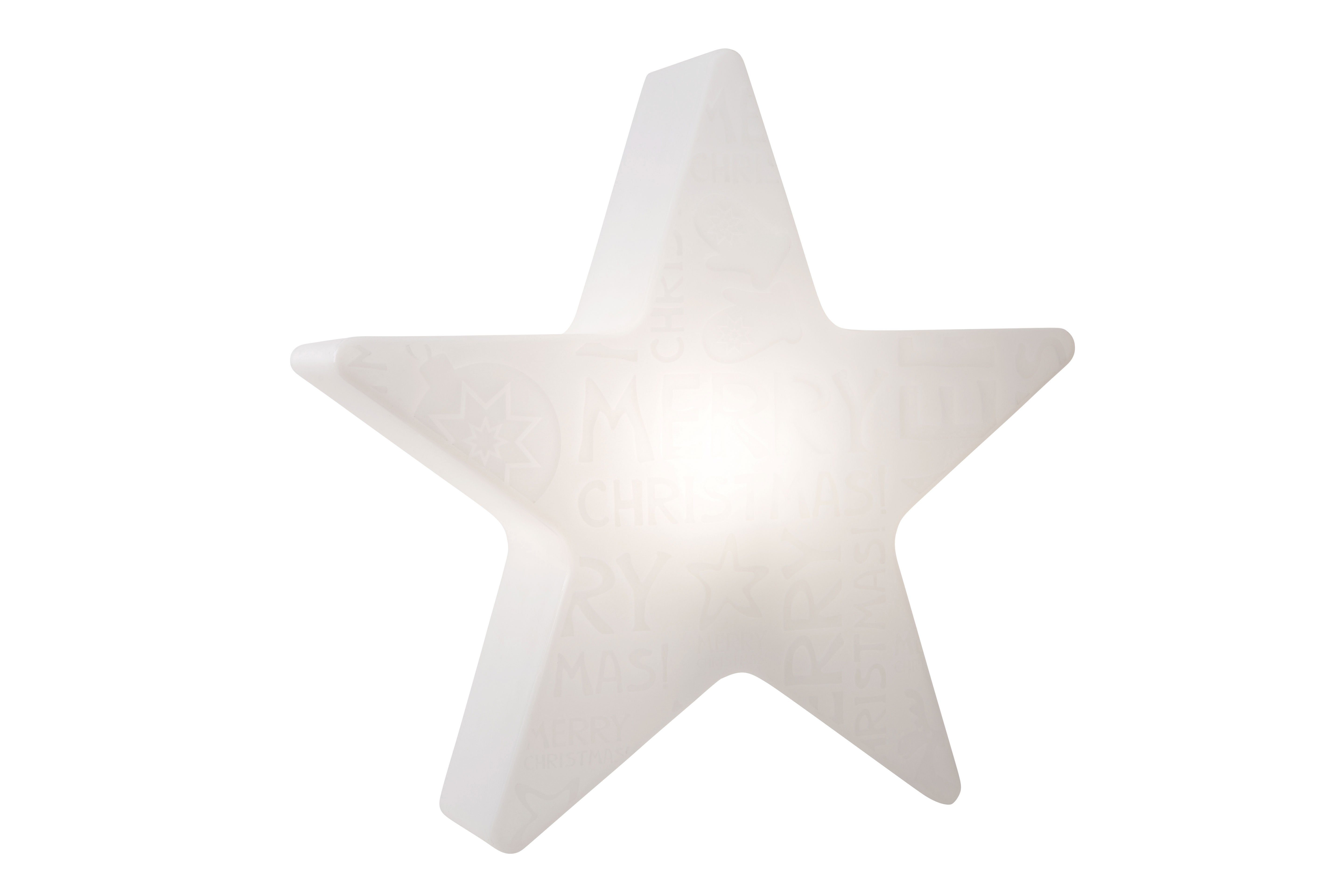 8 seasons design LED Stern Shining Star "Merry Christmas", LED WW, LED wechselbar, Warmweiß, 60 cm weiß für In- und Outdoor White