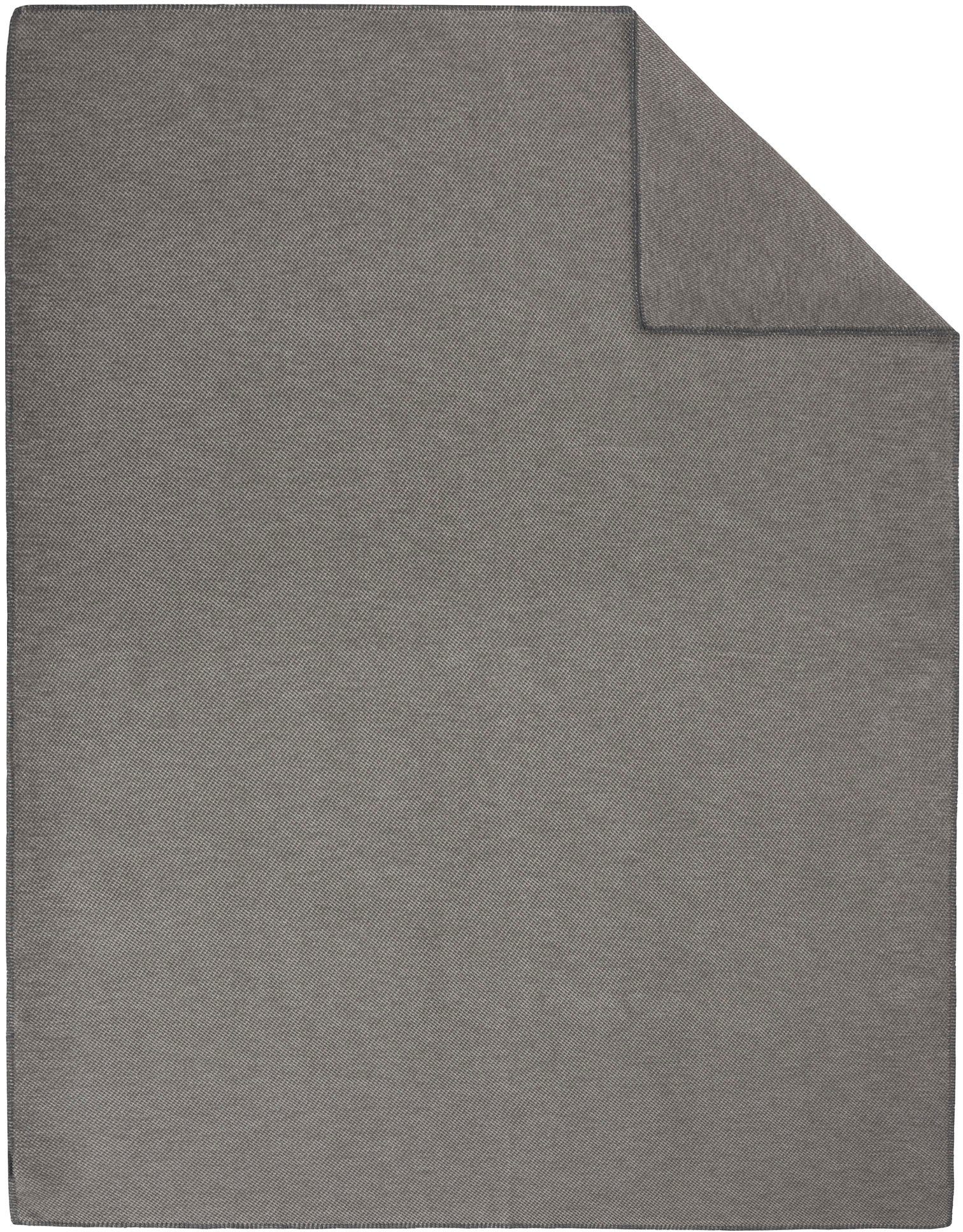 Decke mit Wohndecke IBENA, grau Charlotte, Struktur Struktur Uni gewebter