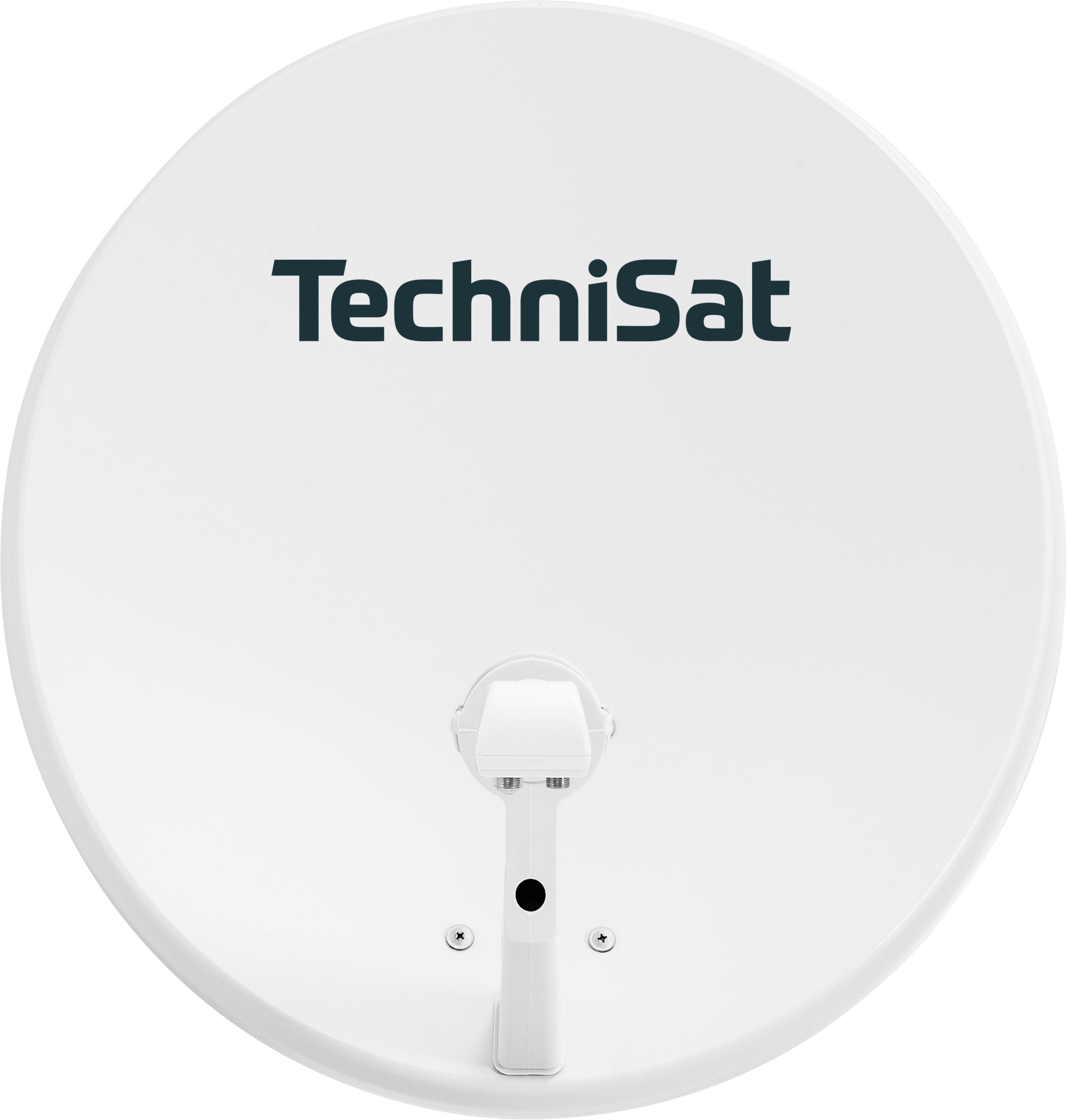 TechniSat TECHNITENNE 60 mit Twin-LNB Sat-Spiegel (60 cm, Stahl, Twin-LNB für 2 Teilnehmer, Ultra-HD-kompatibel, inkl. Masthalterung)