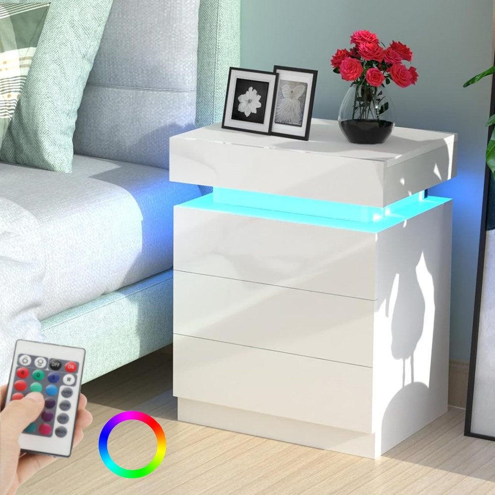 LETGOSPT Nachttisch Nachttisch mit LED-Beleuchtung, einstellbare günstig online kaufen