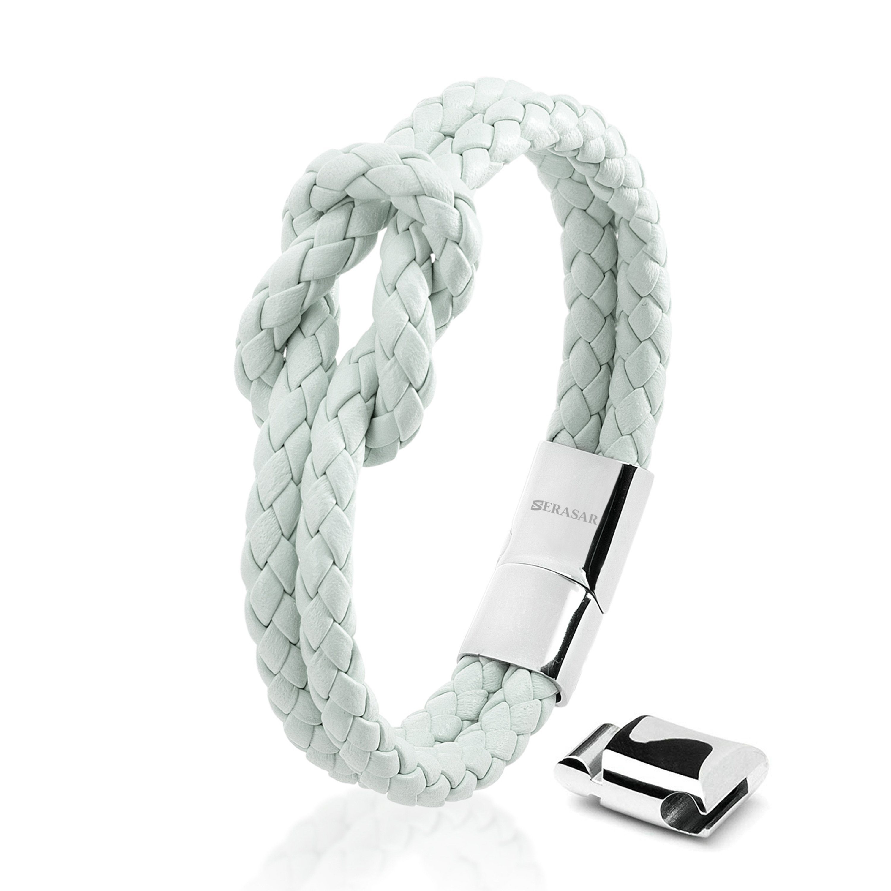 SERASAR Lederarmband Leder Damenarmband "Knot" (Klassisch, elegant, casual, 1-tlg), Kreuzknoten, durch zusätzliches Glied verlängerbar